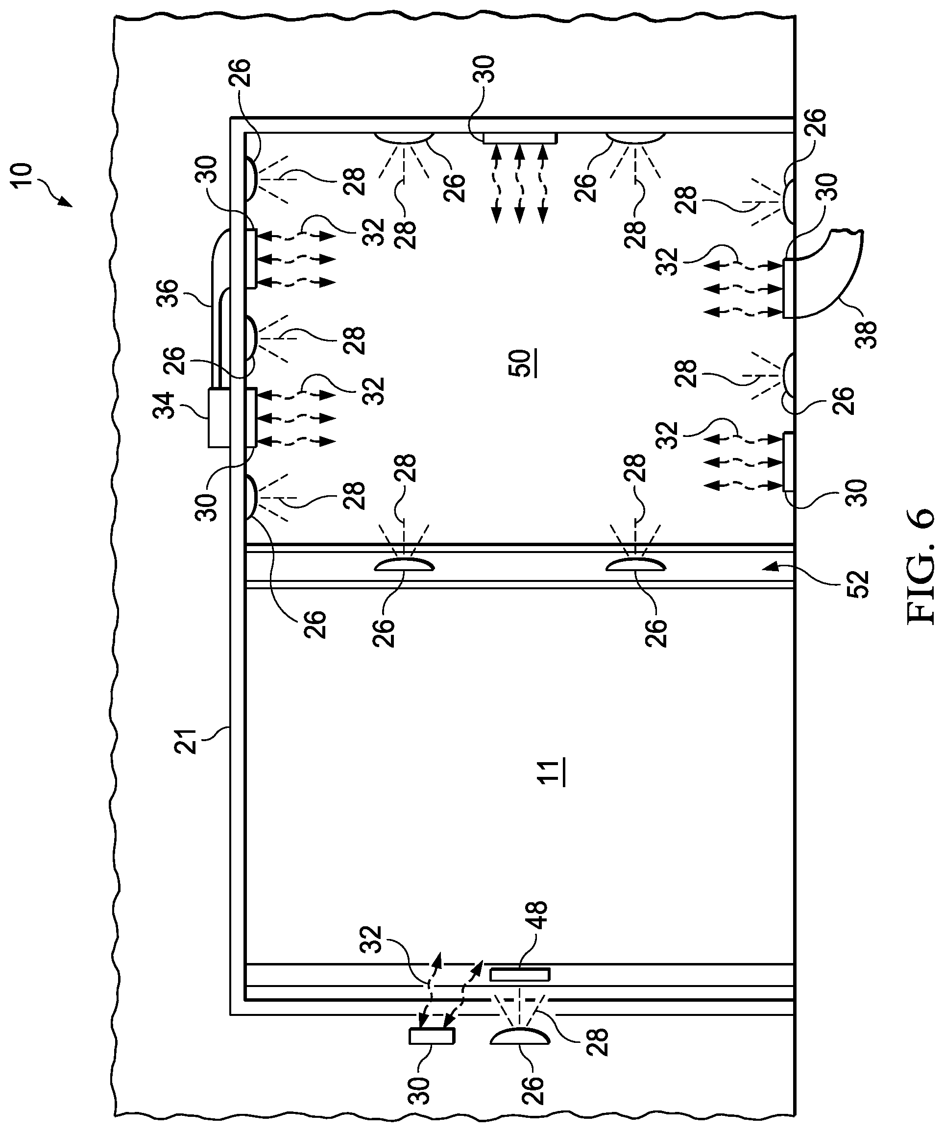 Patent US12320147 Figure 6 – Manual and automatic disinfecting door system and method