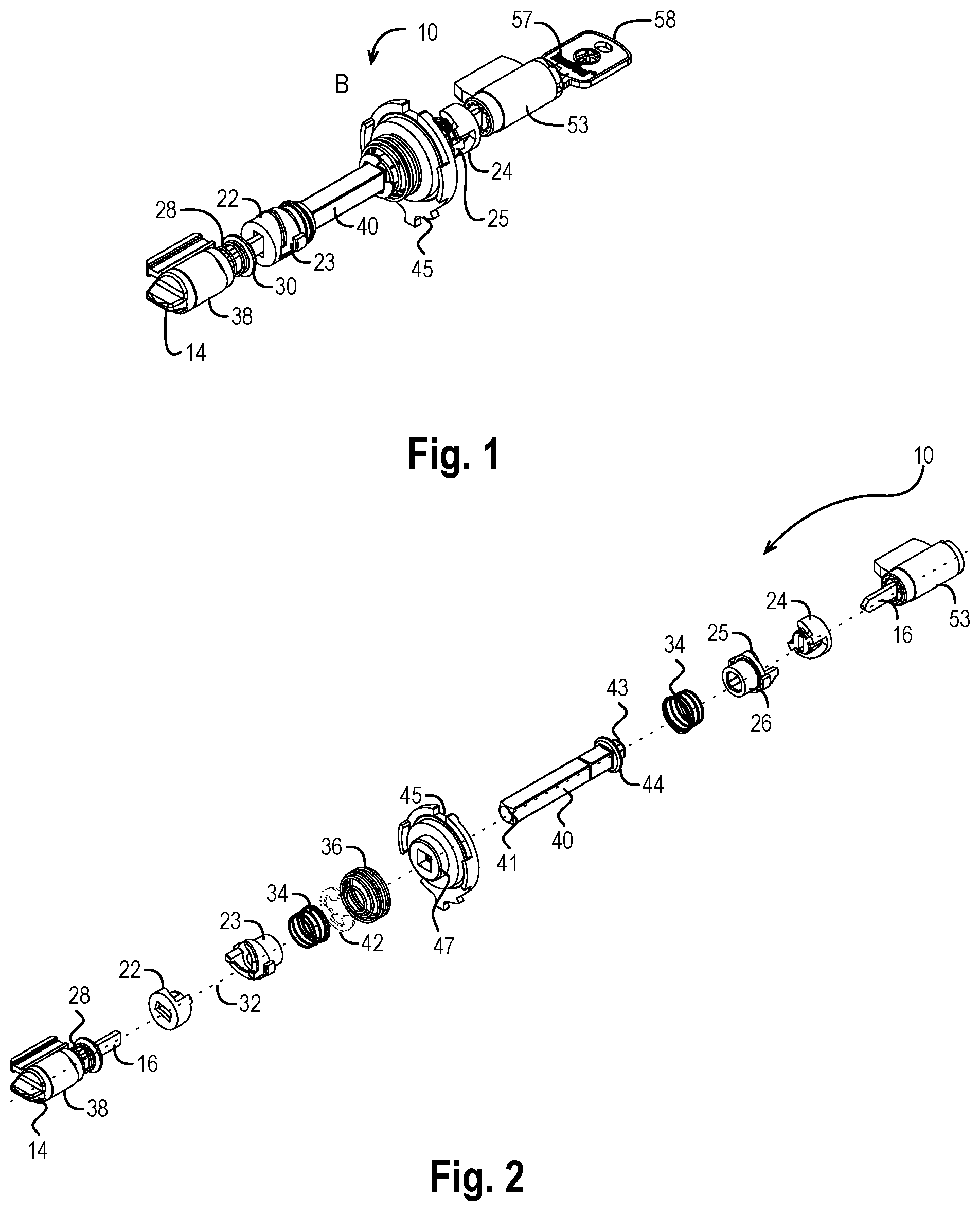 Patent US12320149 Figure 1 – Lockset with sliding spindle