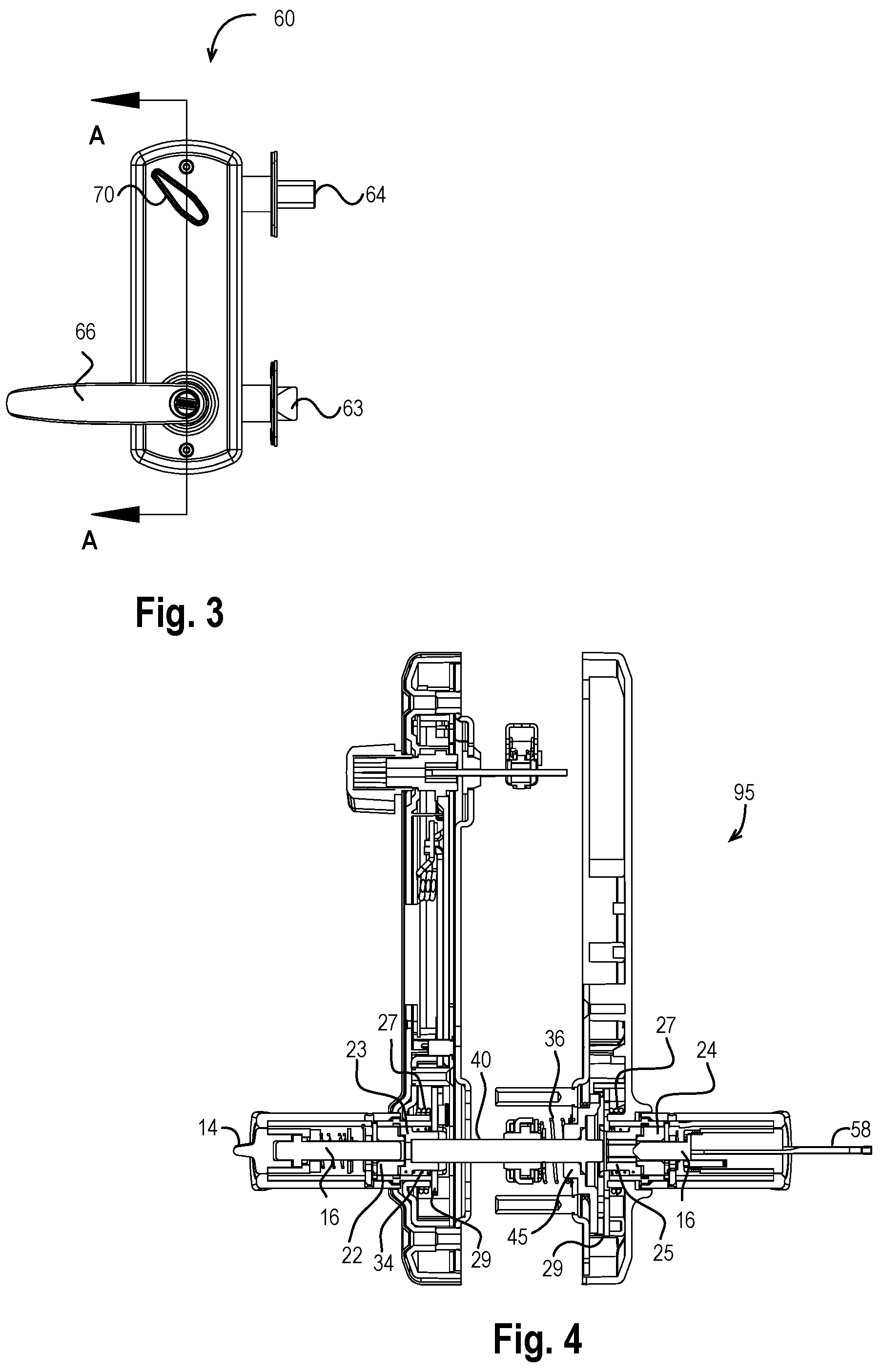 Patent US12320149 Figure 2 – Lockset with sliding spindle