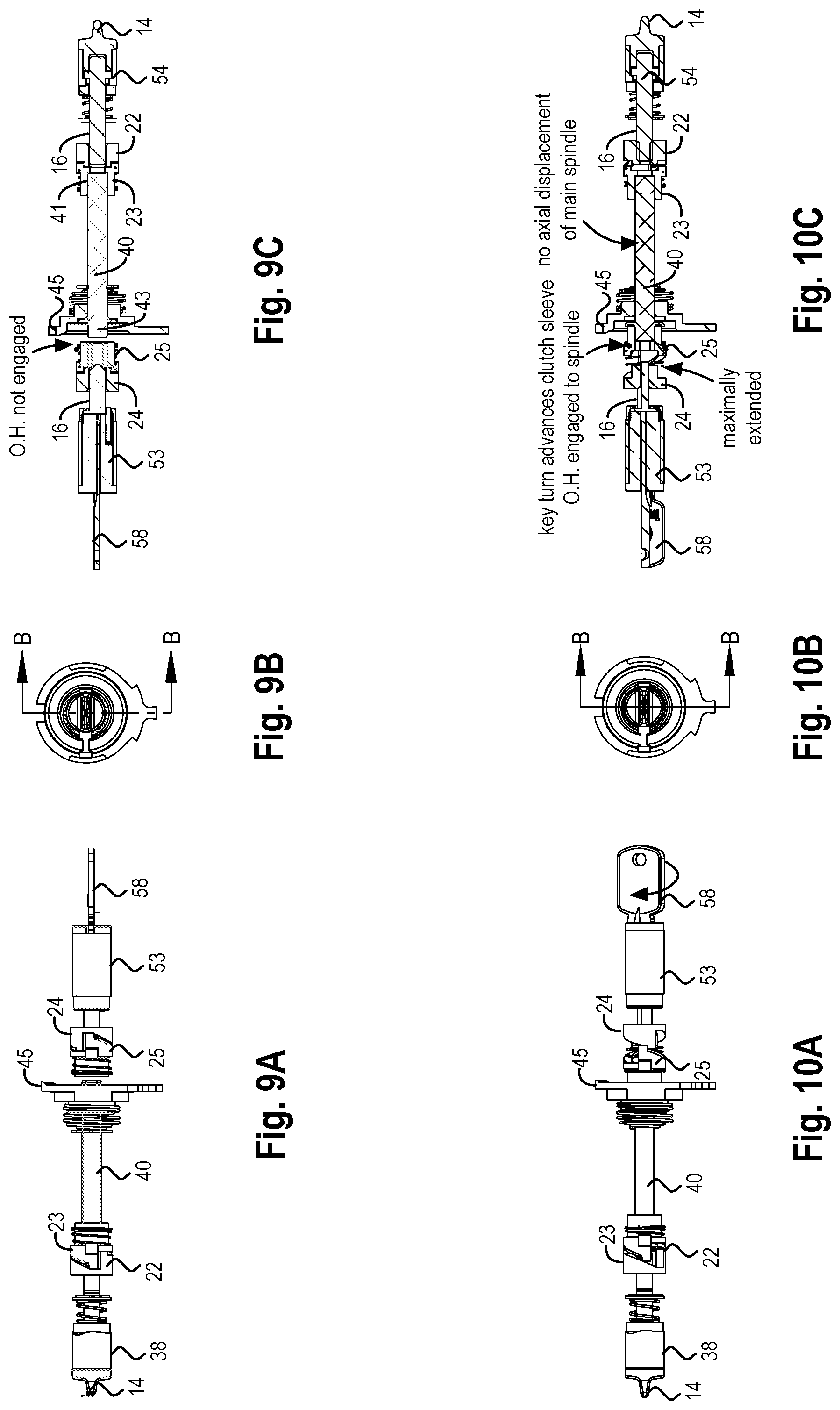 Patent US12320149 Figure 5 – Lockset with sliding spindle