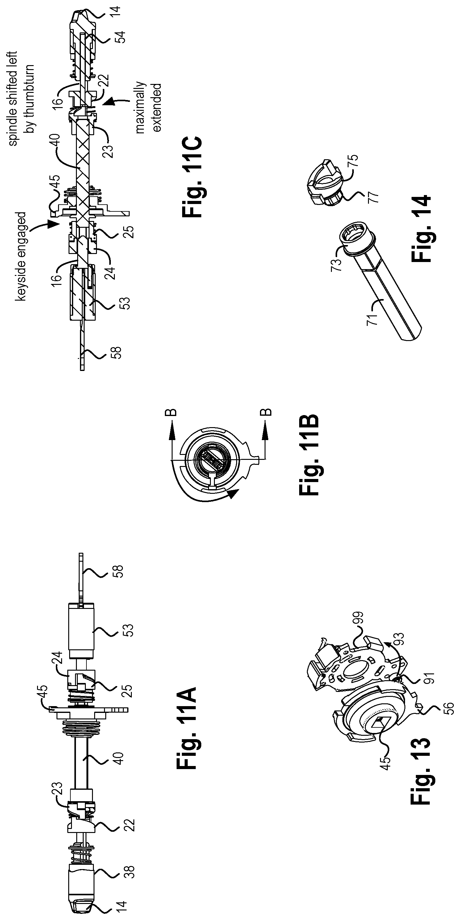 Patent US12320149 Figure 6 – Lockset with sliding spindle