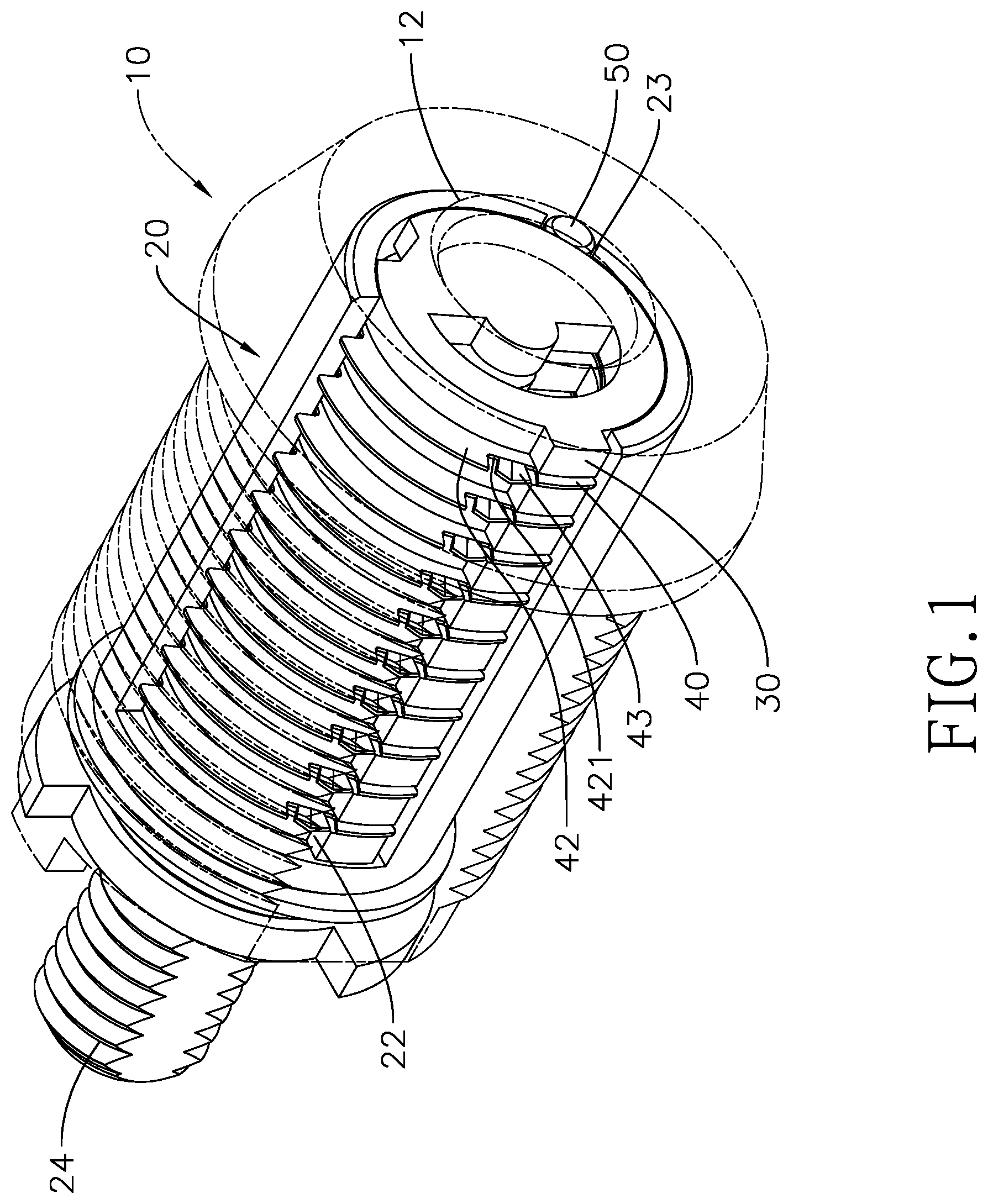 Patent US12320151 Figure 1 – Disc tumbler cylinder lock