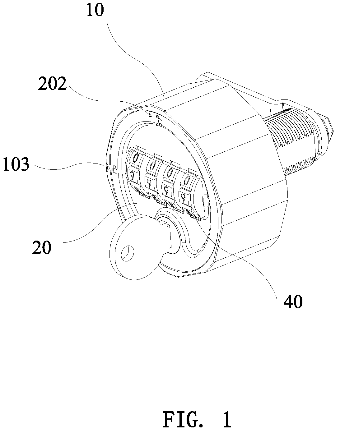 Patent US12320152 Figure 1 – Code wheel combination lock