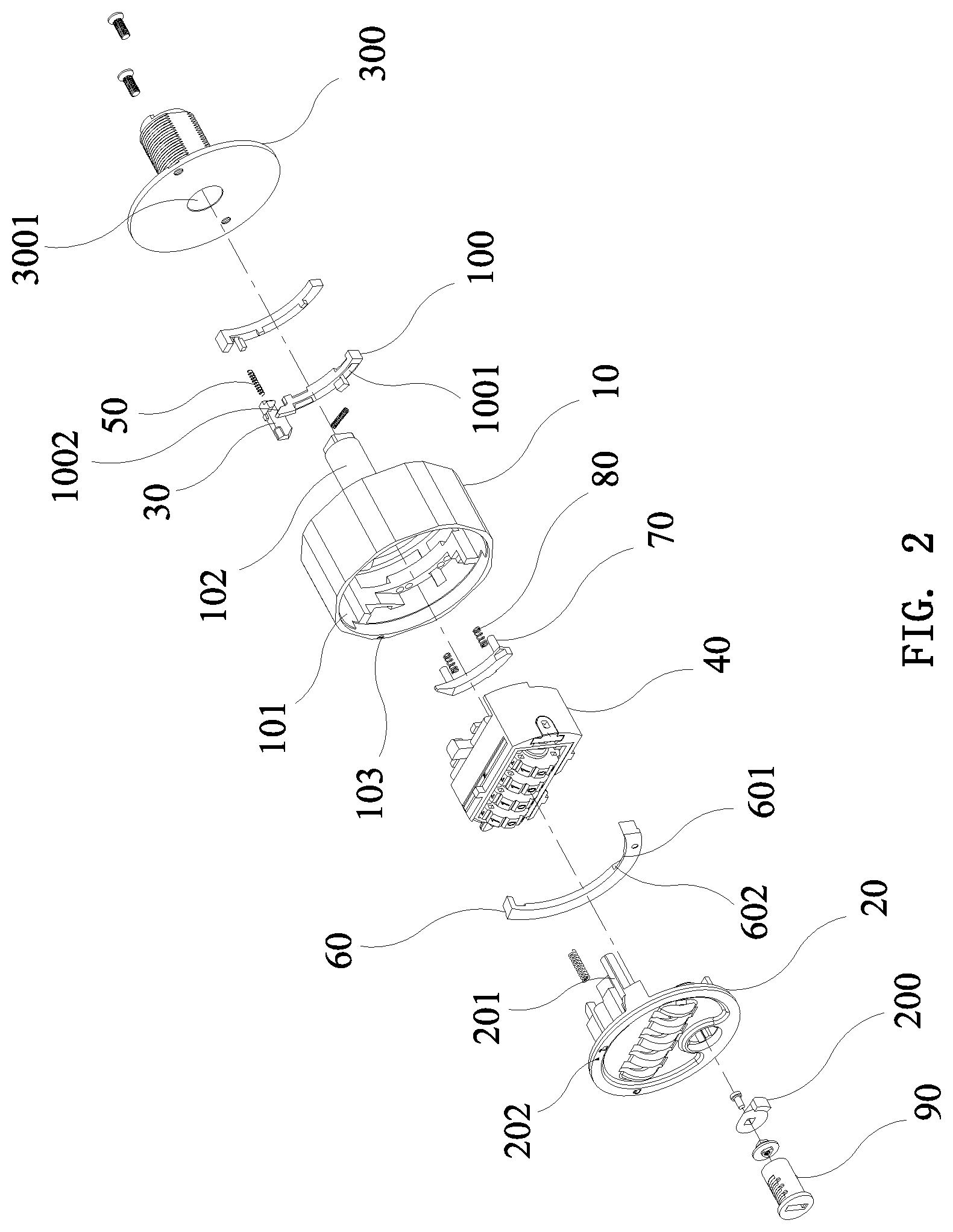 Patent US12320152 Figure 2 – Code wheel combination lock