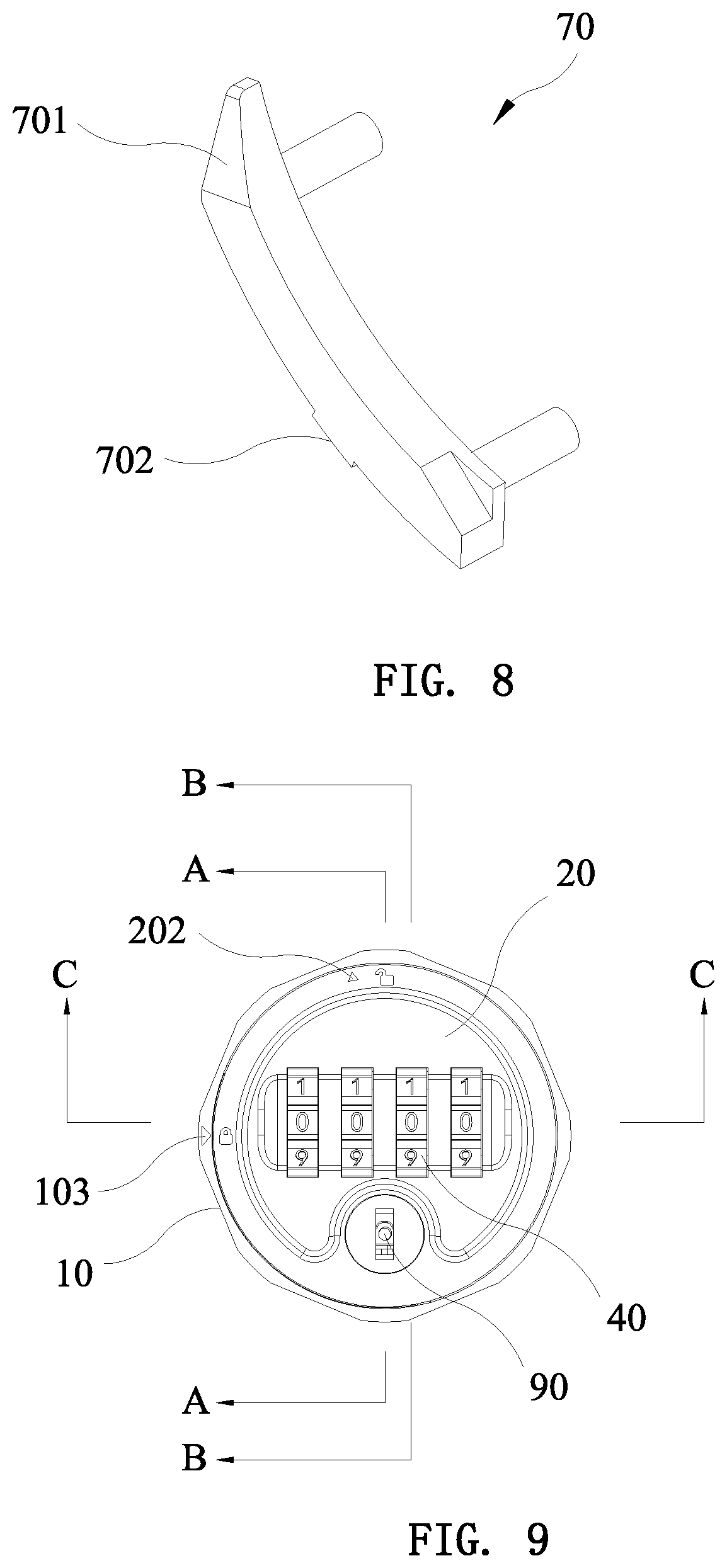 Patent US12320152 Figure 6 – Code wheel combination lock
