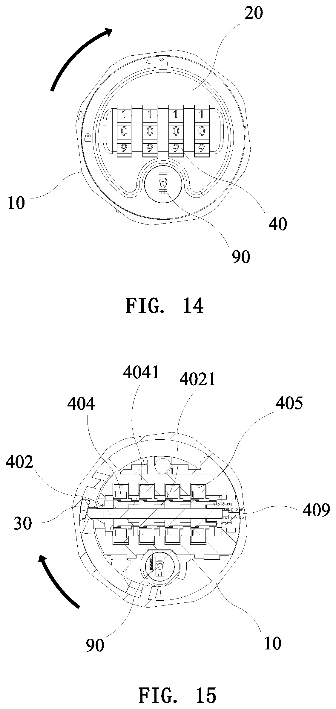 Patent US12320152 Figure 9 – Code wheel combination lock