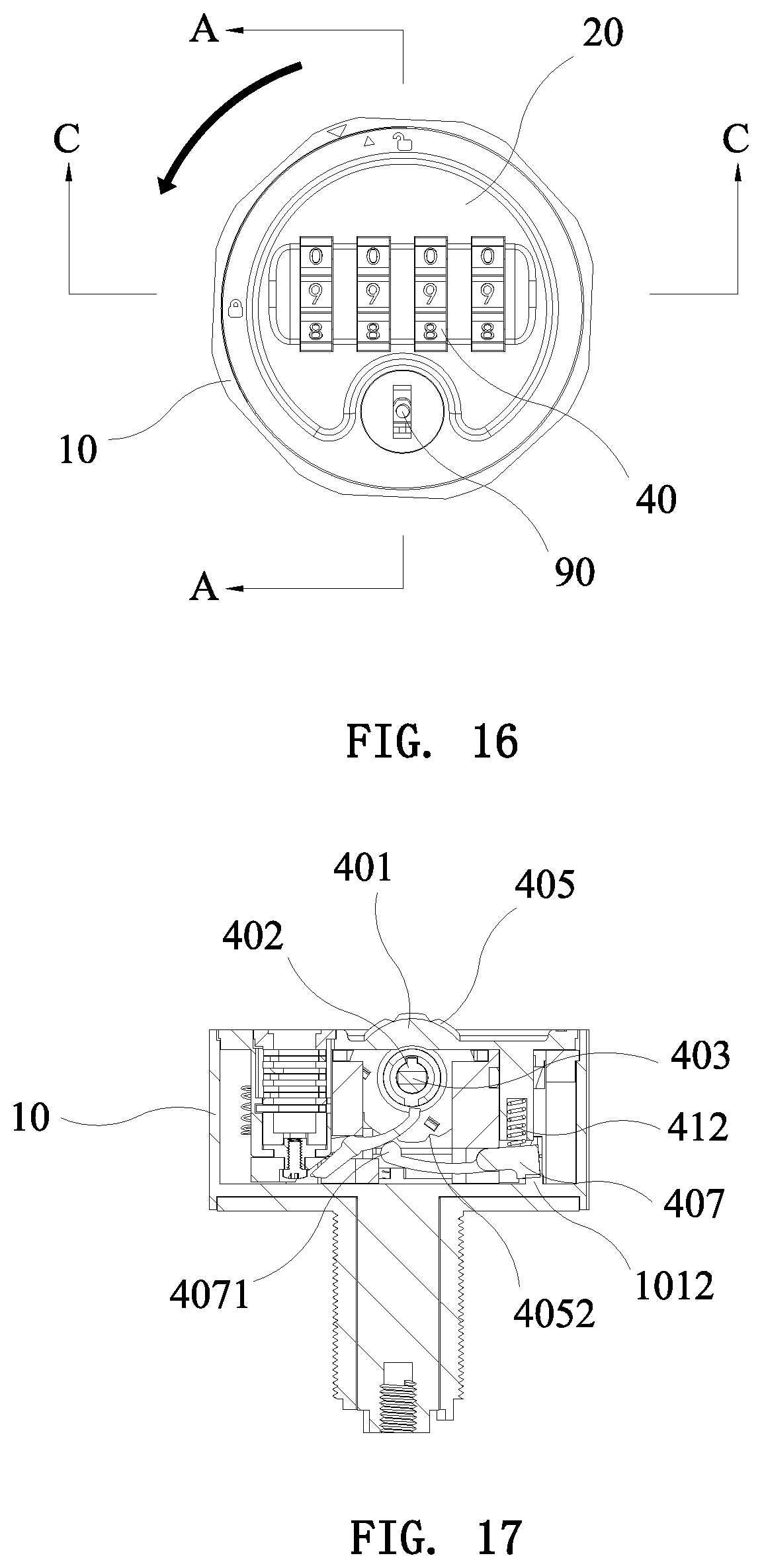 Patent US12320152 Figure 10 – Code wheel combination lock