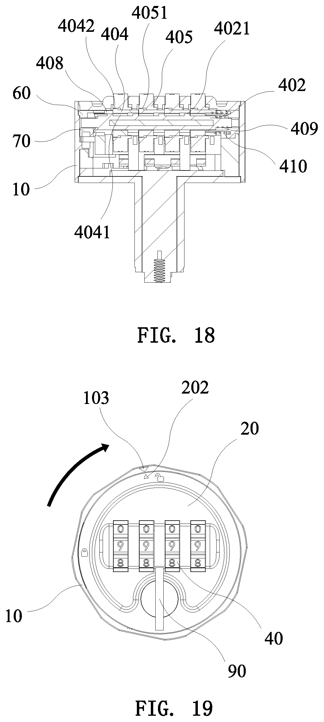 Patent US12320152 Figure 11 – Code wheel combination lock