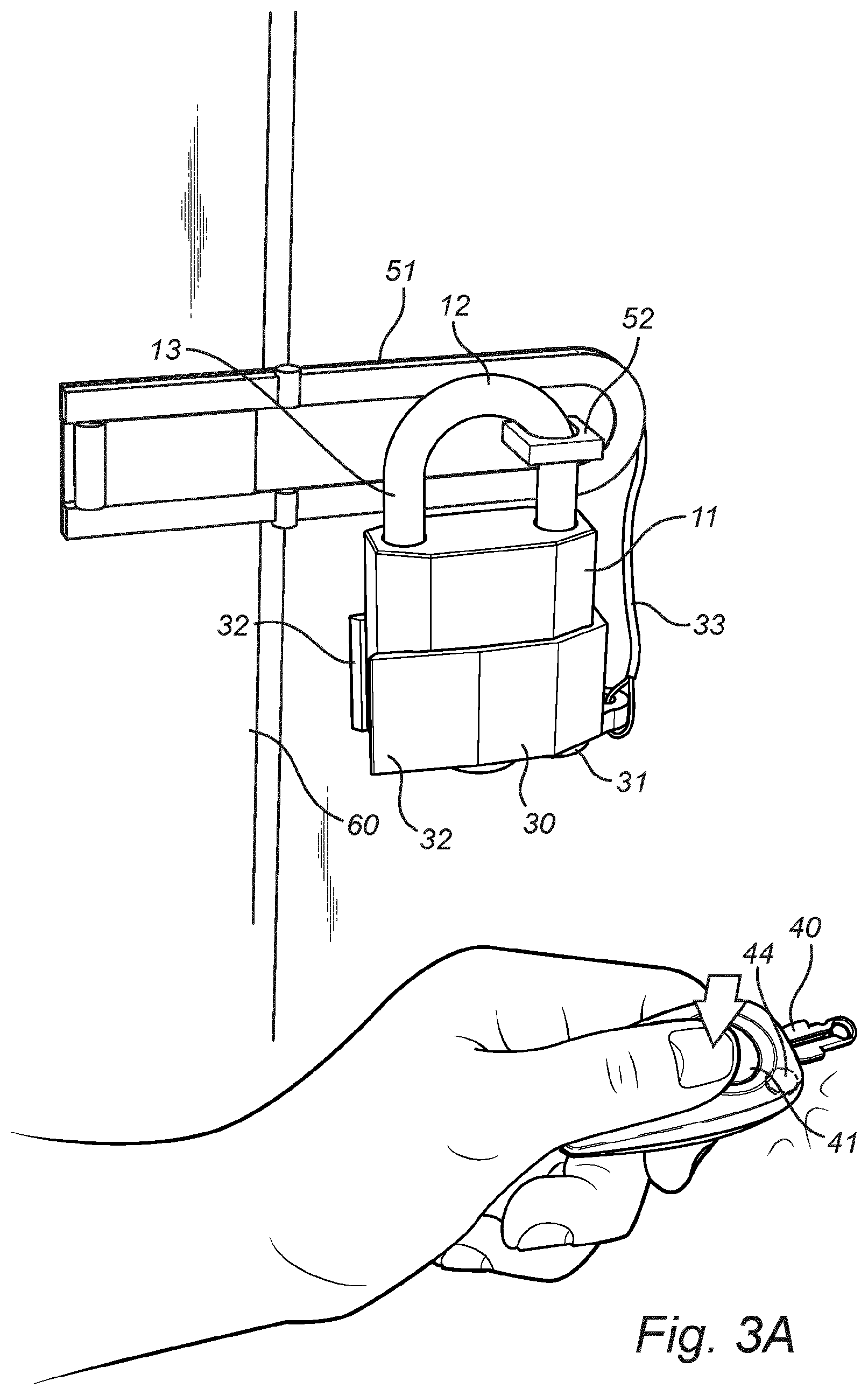 Patent US12320153 Figure 3 – Arrangement and method for providing status of an electromagnetic padlock