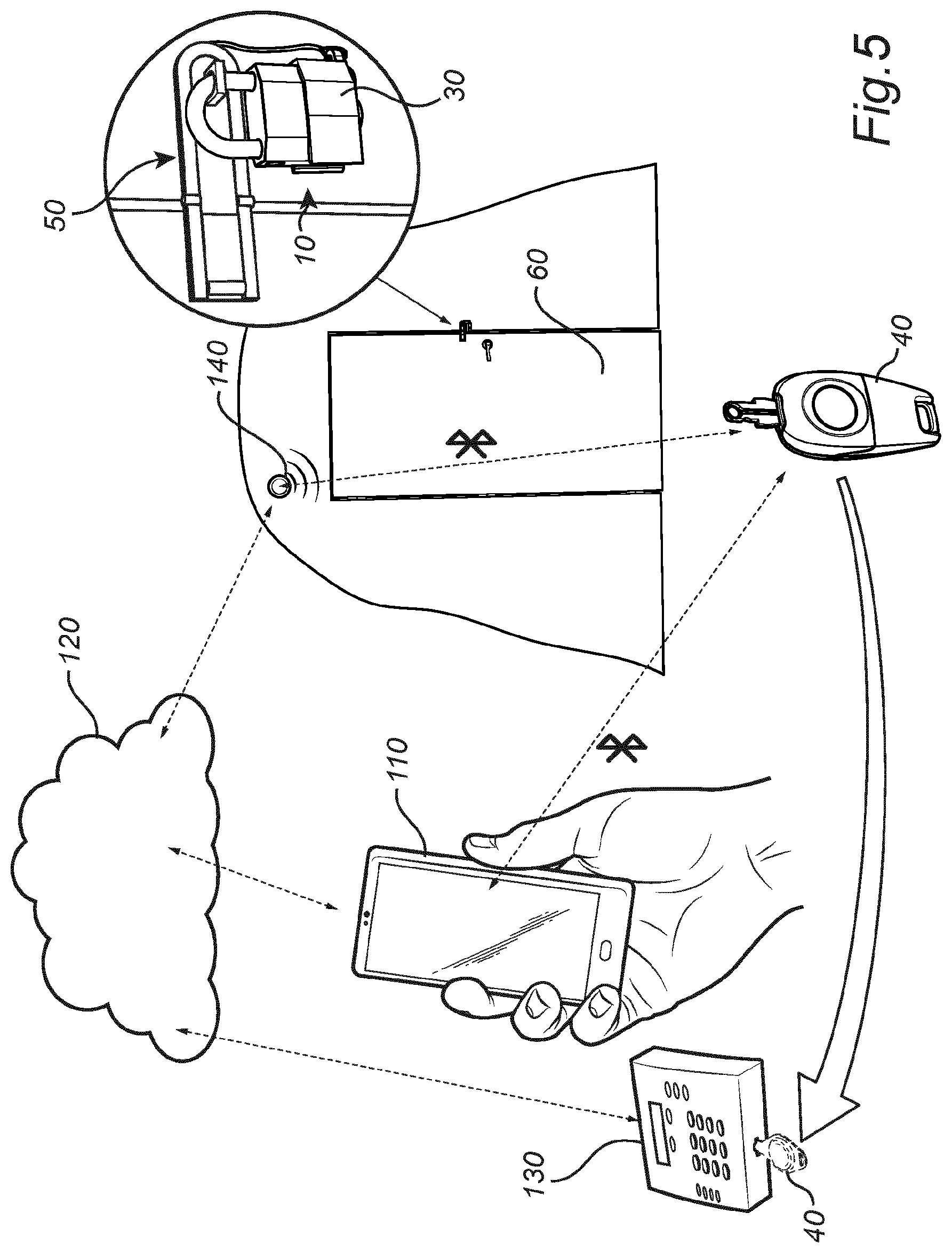 Patent US12320153 Figure 14 – Arrangement and method for providing status of an electromagnetic padlock