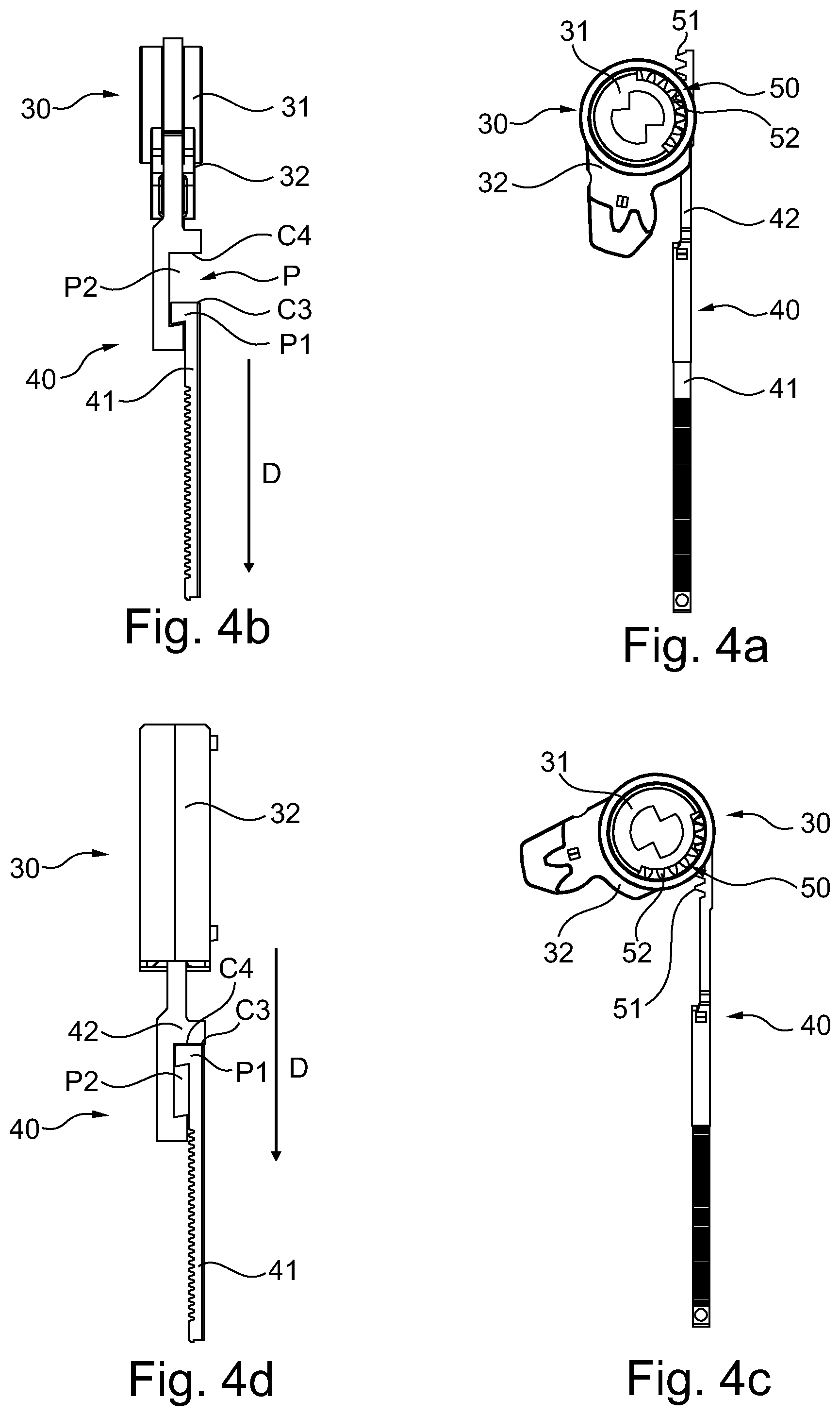 Patent US12320155 Figure 4 – Locking device for mechanical and non-mechanical activation of a locking bolt