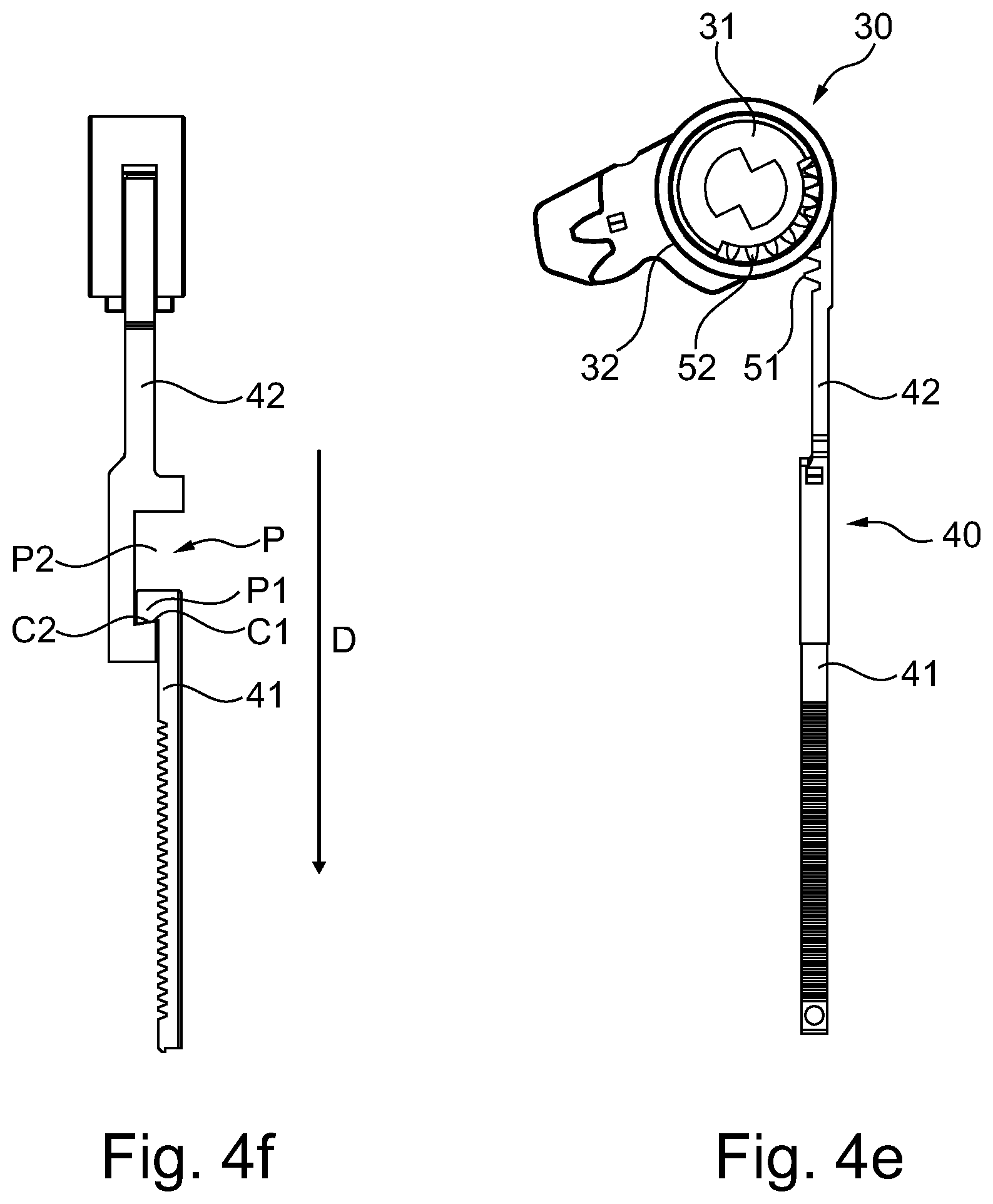 Patent US12320155 Figure 5 – Locking device for mechanical and non-mechanical activation of a locking bolt