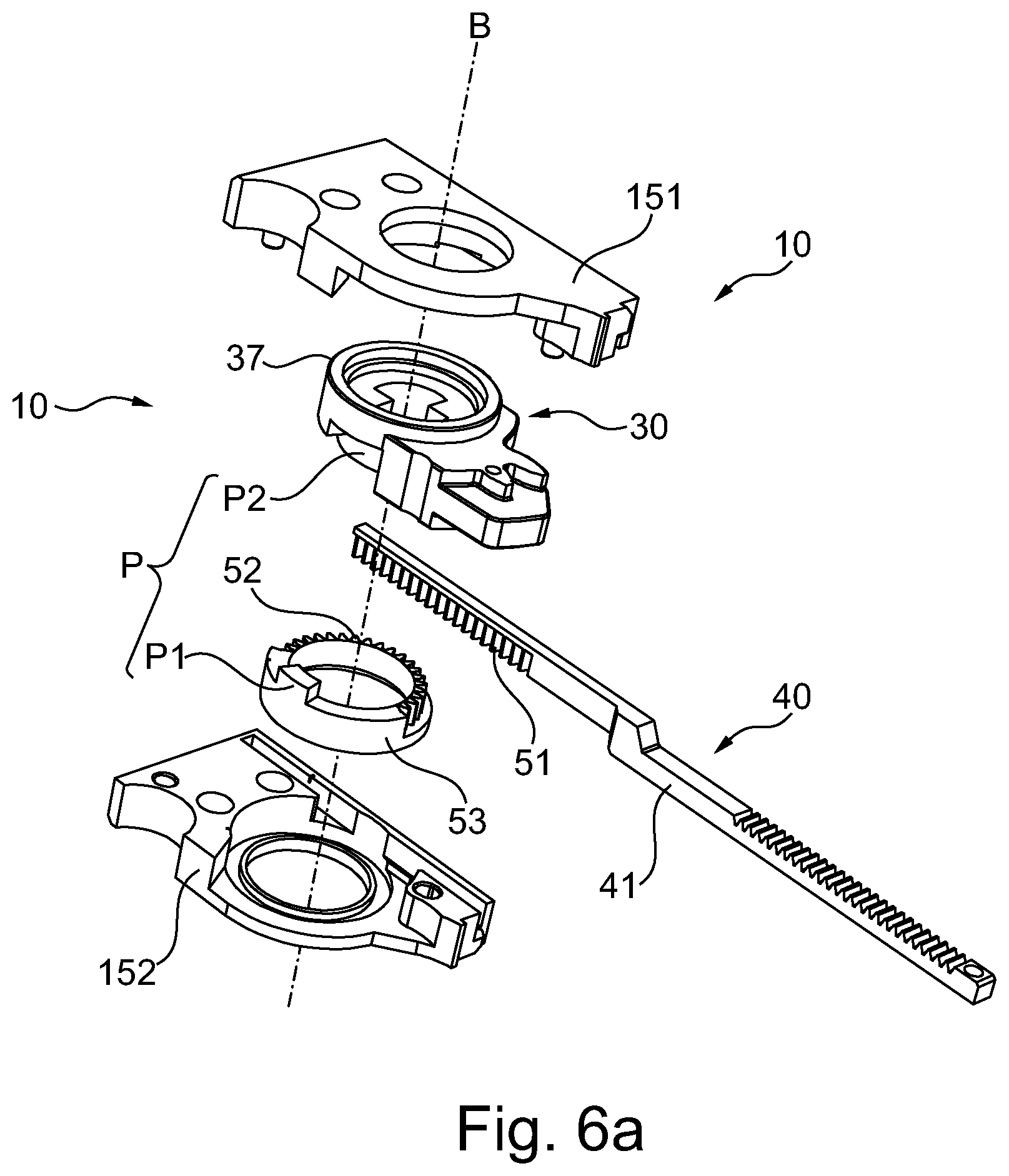 Patent US12320155 Figure 8 – Locking device for mechanical and non-mechanical activation of a locking bolt