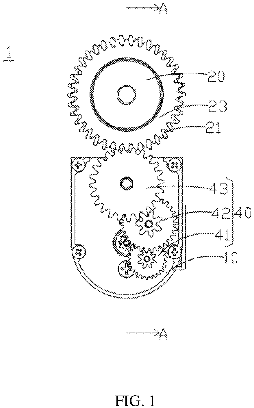 Patent US12320156 Figure 1 – Driving mechanism for door lock, and door lock