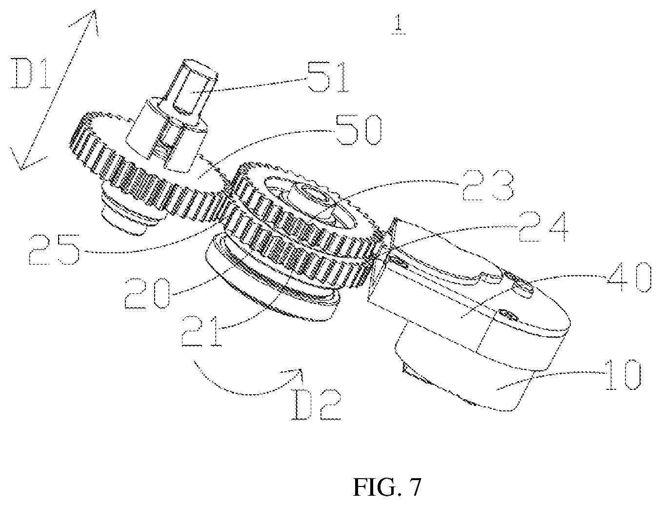 Patent US12320156 Figure 7 – Driving mechanism for door lock, and door lock