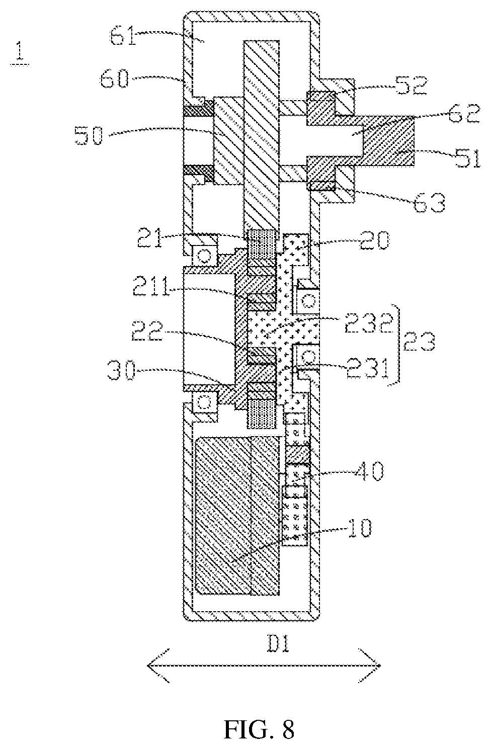 Patent US12320156 Figure 8 – Driving mechanism for door lock, and door lock