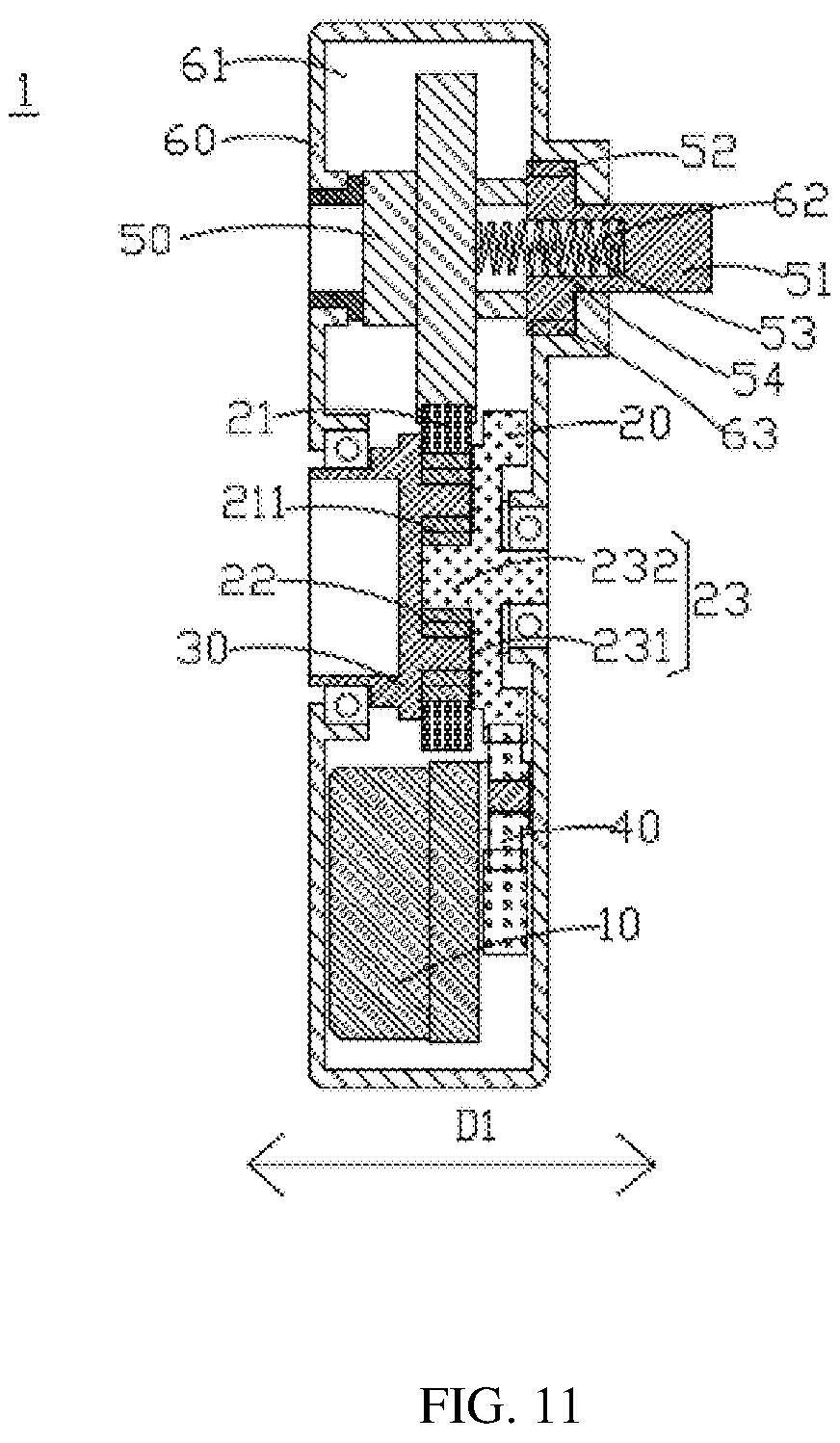 Patent US12320156 Figure 11 – Driving mechanism for door lock, and door lock
