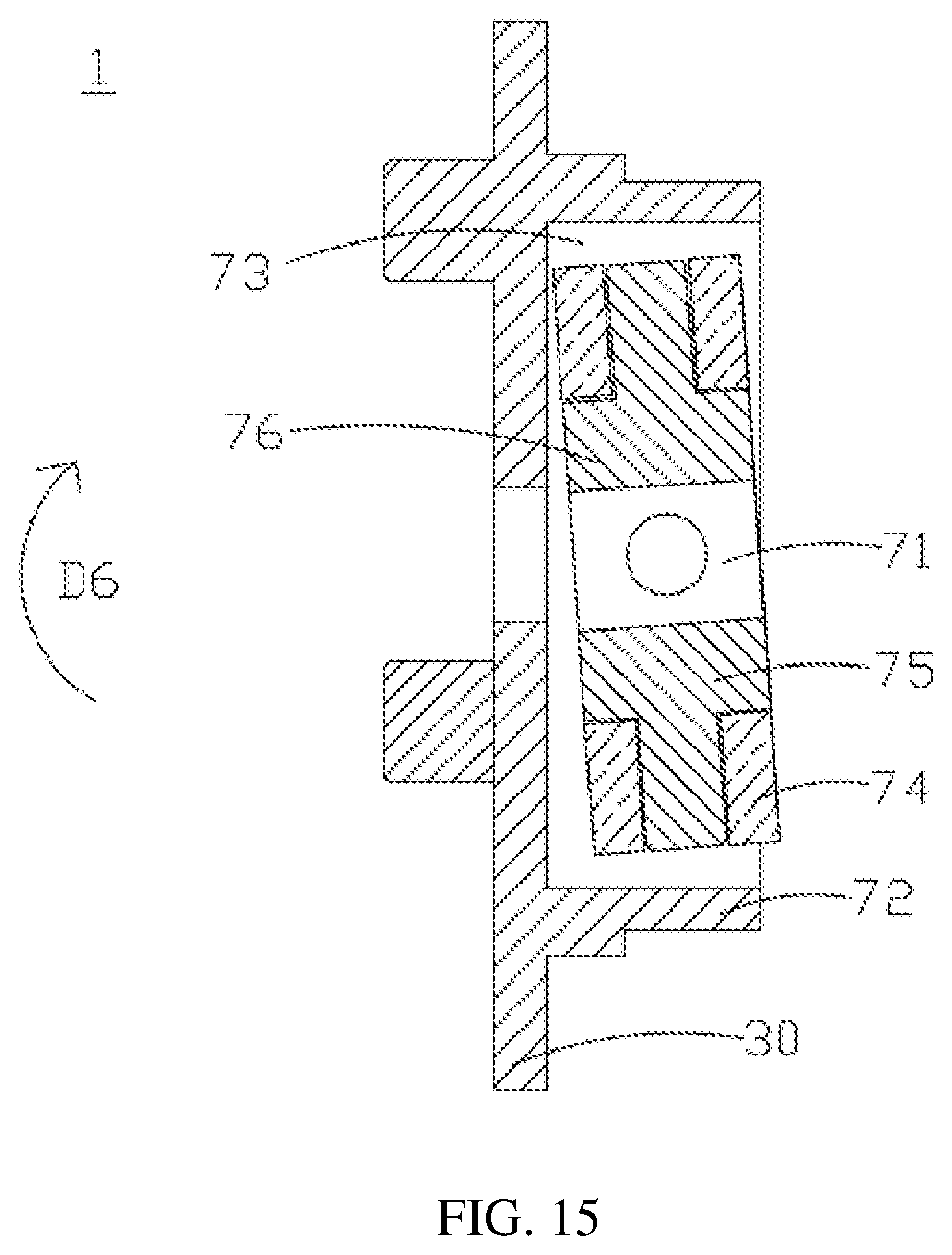 Patent US12320156 Figure 15 – Driving mechanism for door lock, and door lock