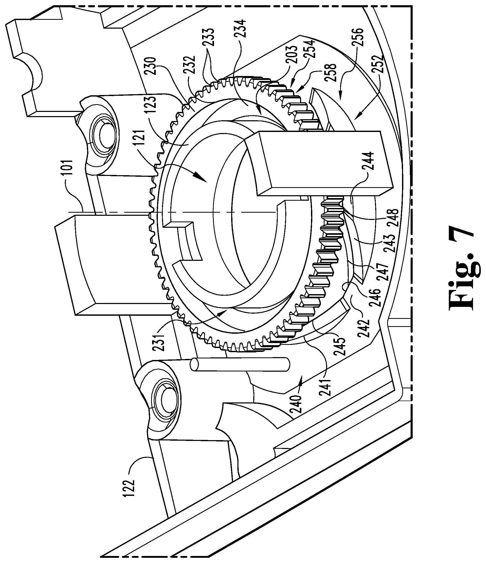 Patent US12320159 Figure 6 – Axial clutch mechanism