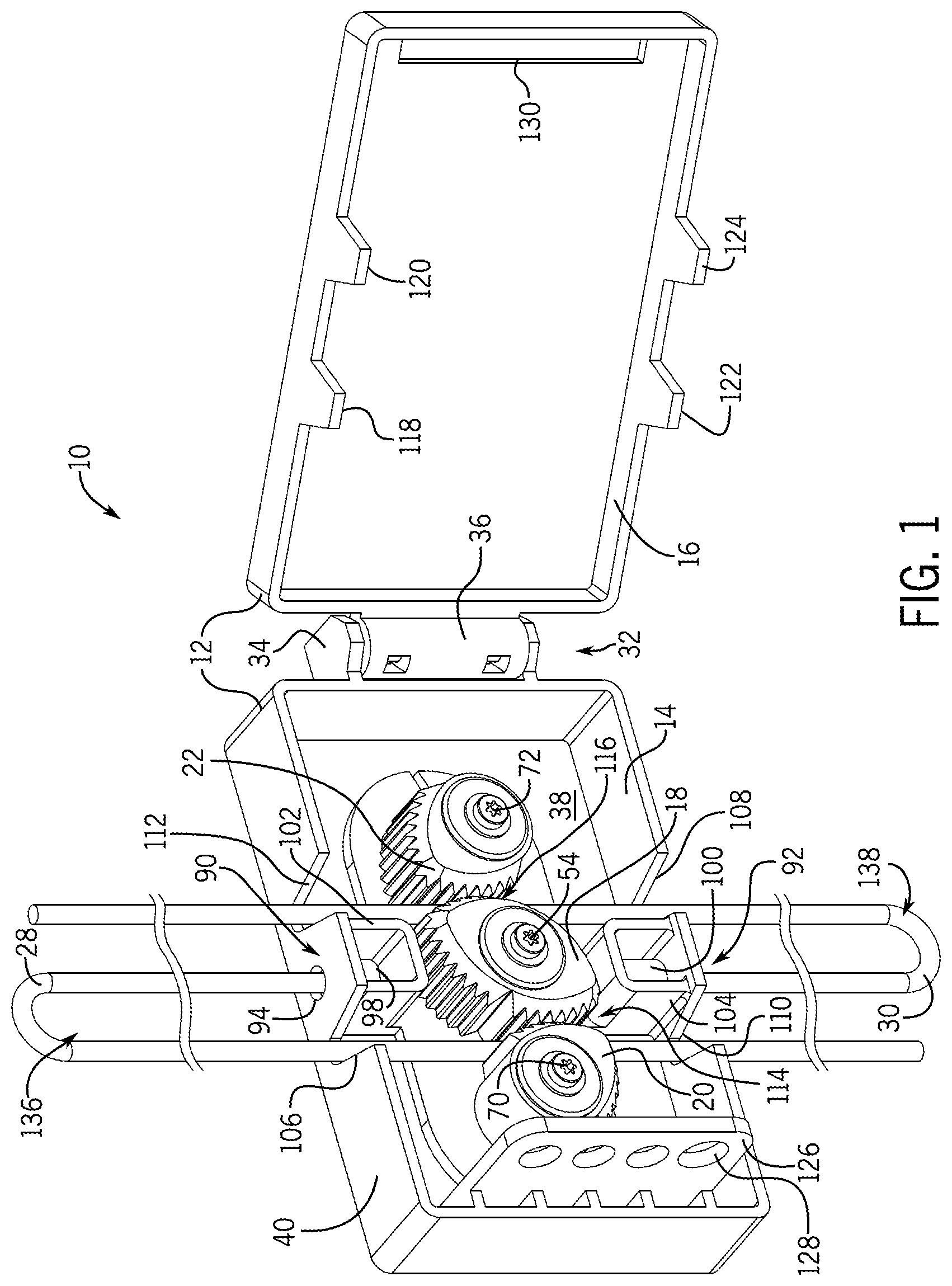Patent US12320163 Figure 1 – Multicable lockout device