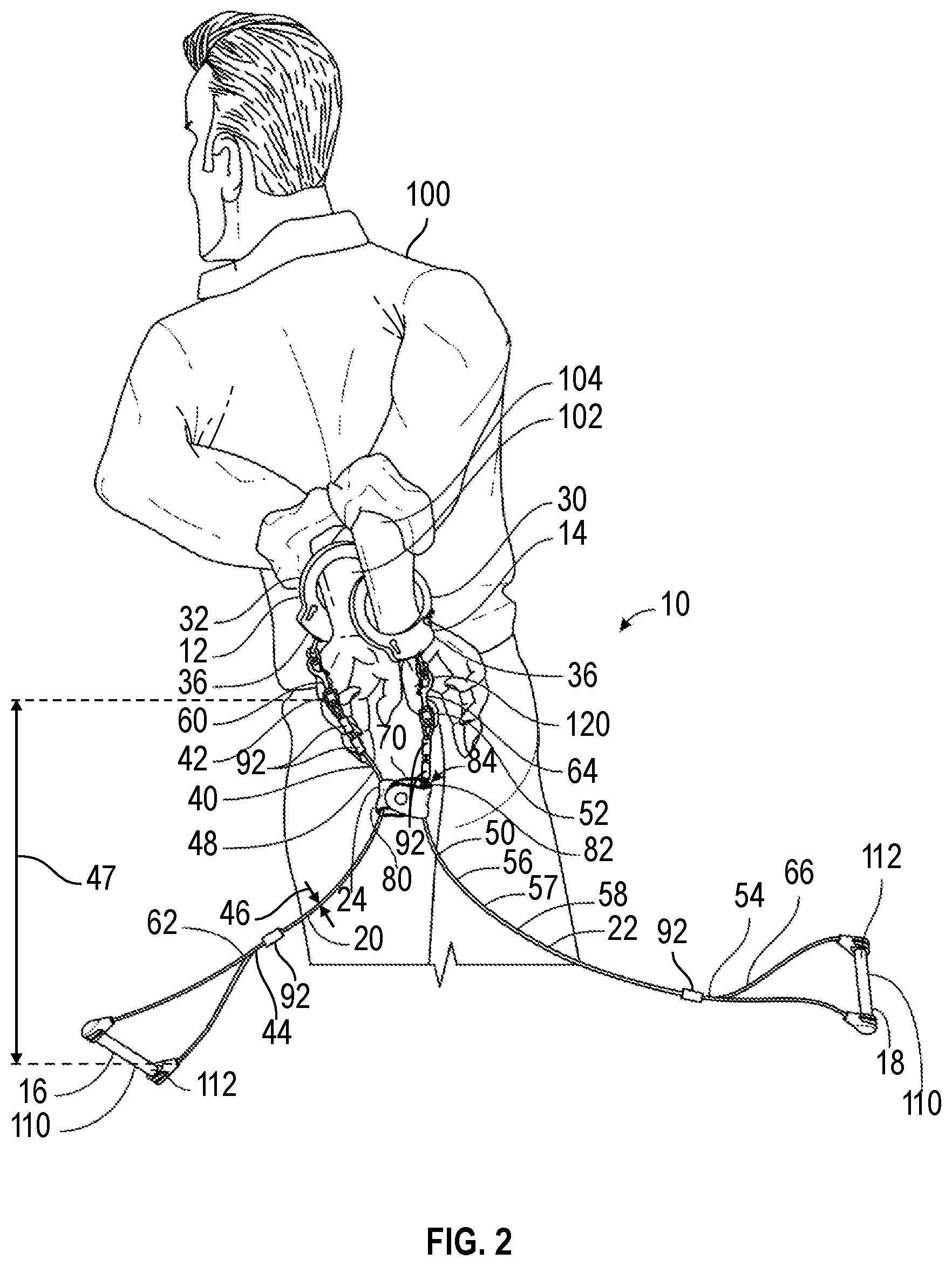 Patent US12320165 Figure 2 – Apparatus and method to restrain and position an individual(s) for handcuffing