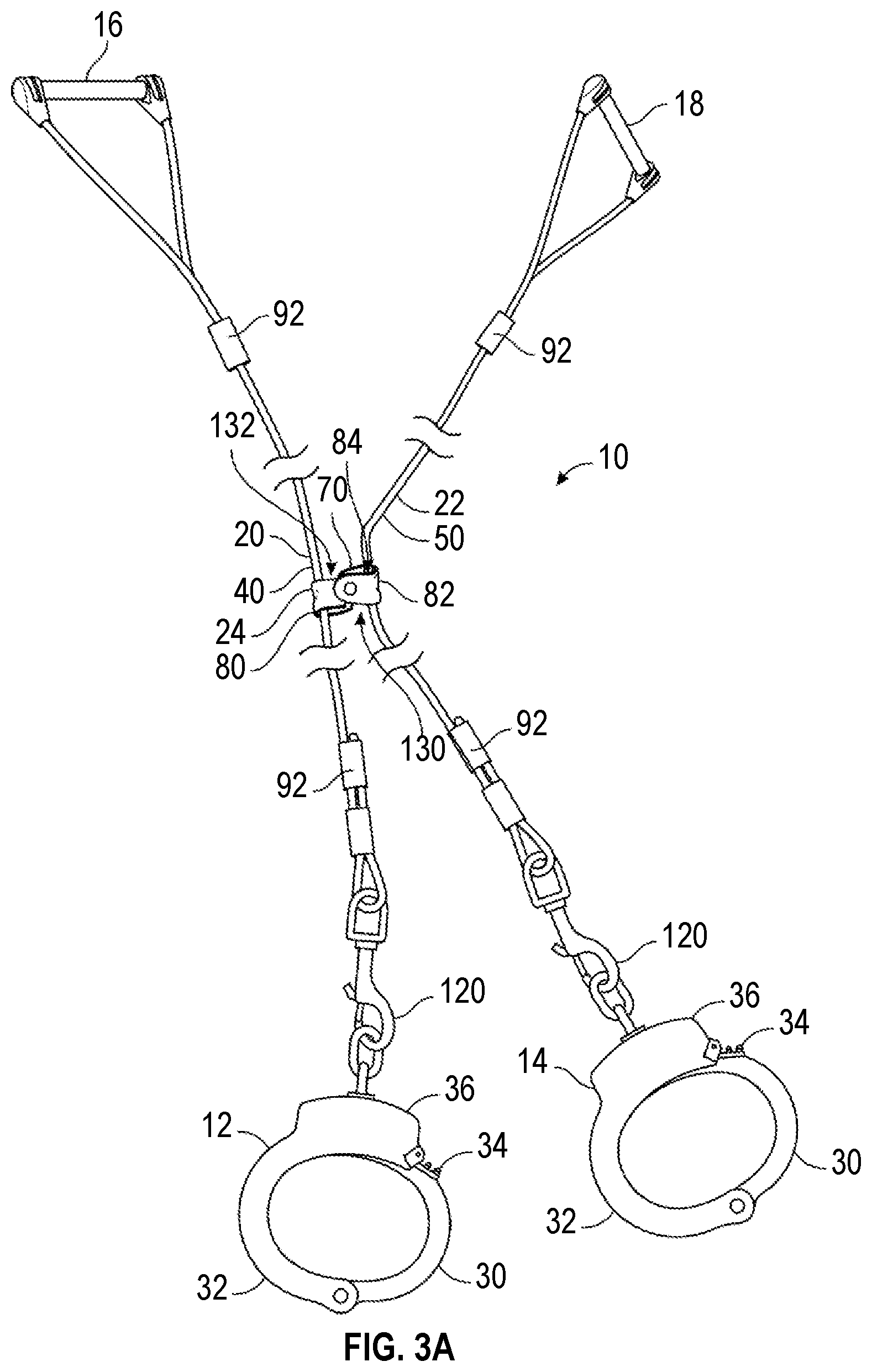 Patent US12320165 Figure 3 – Apparatus and method to restrain and position an individual(s) for handcuffing