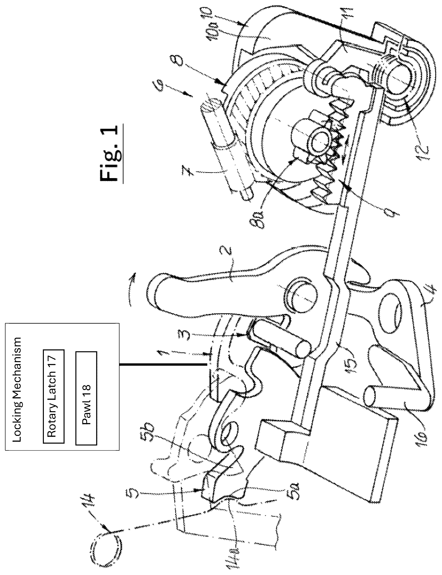 Patent US12320167 Figure 1 – Motor vehicle lock