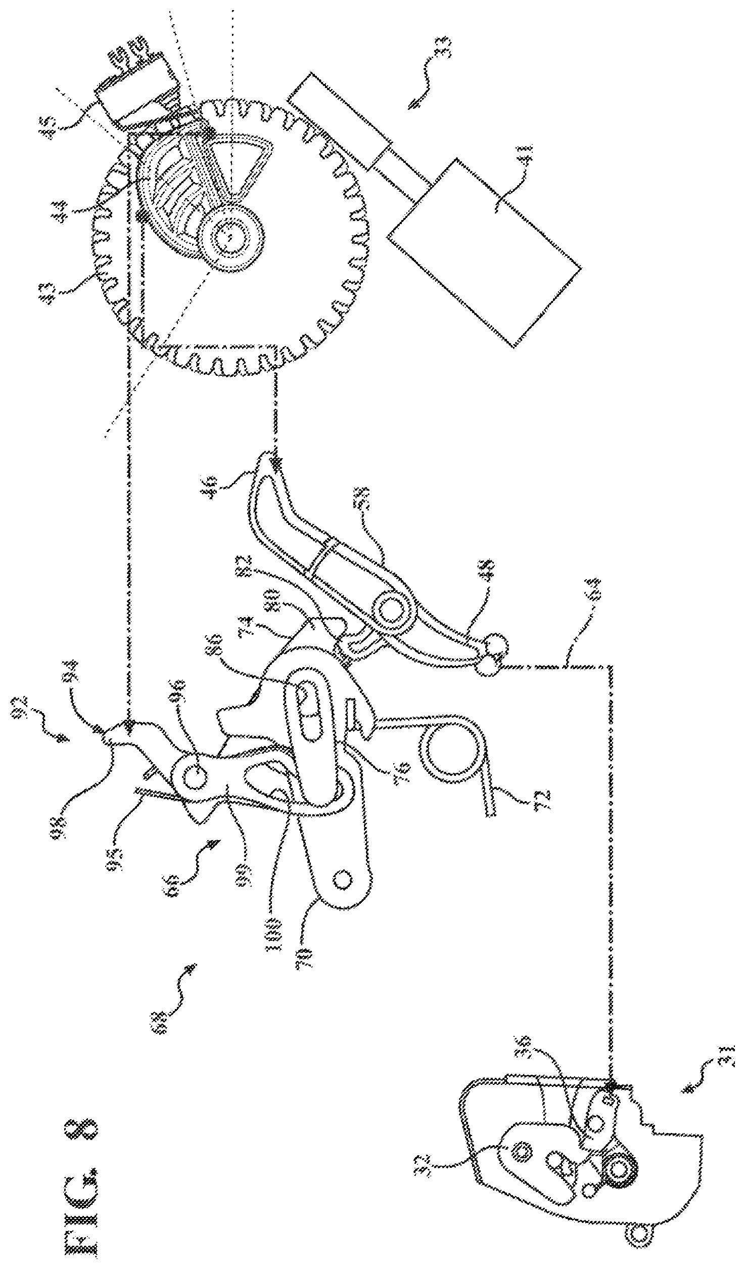 Patent US12320169 Figure 8 – Closure latch assembly with release cable arrangement having an anti-rattle mechanism