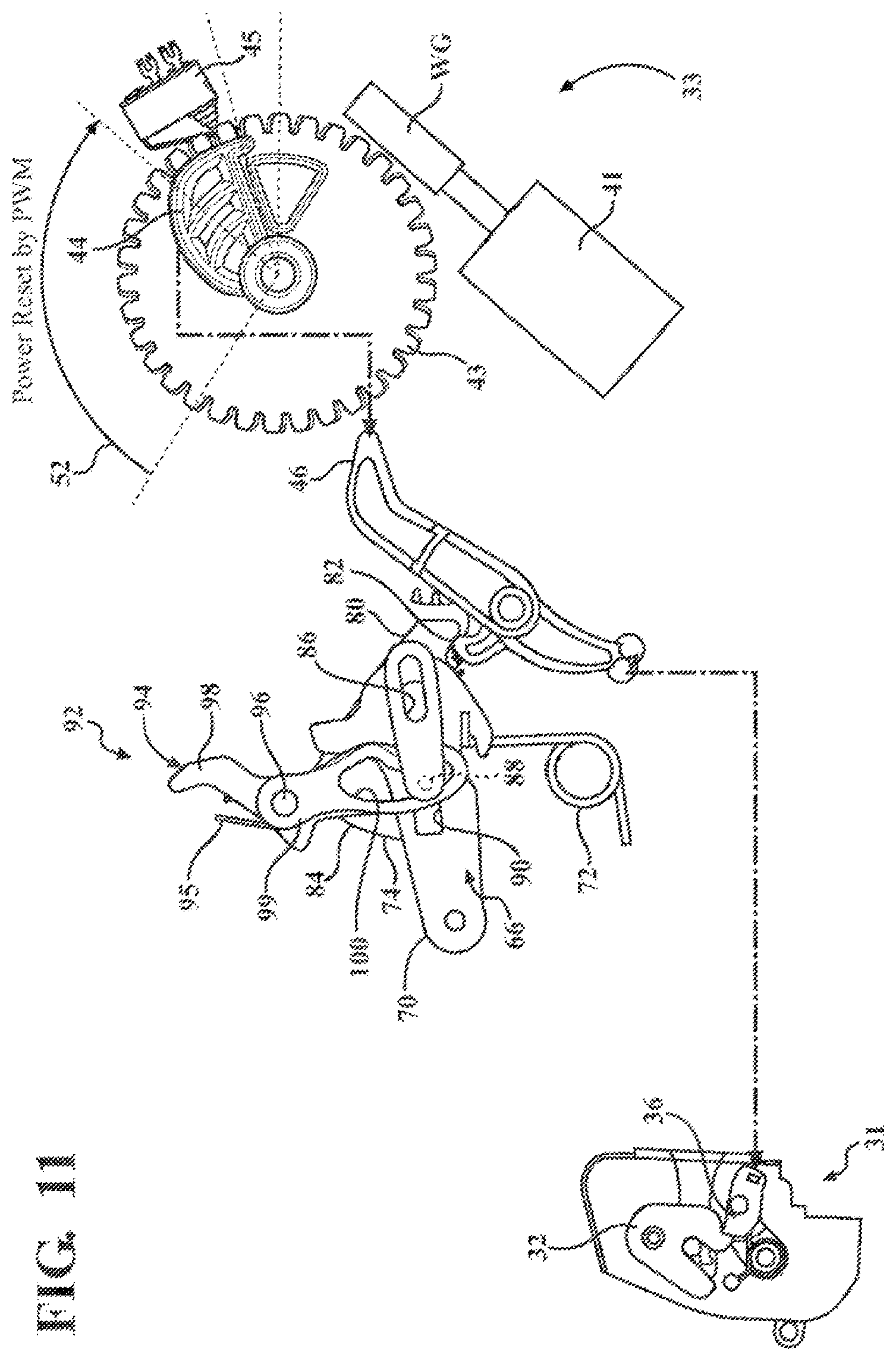 Patent US12320169 Figure 11 – Closure latch assembly with release cable arrangement having an anti-rattle mechanism