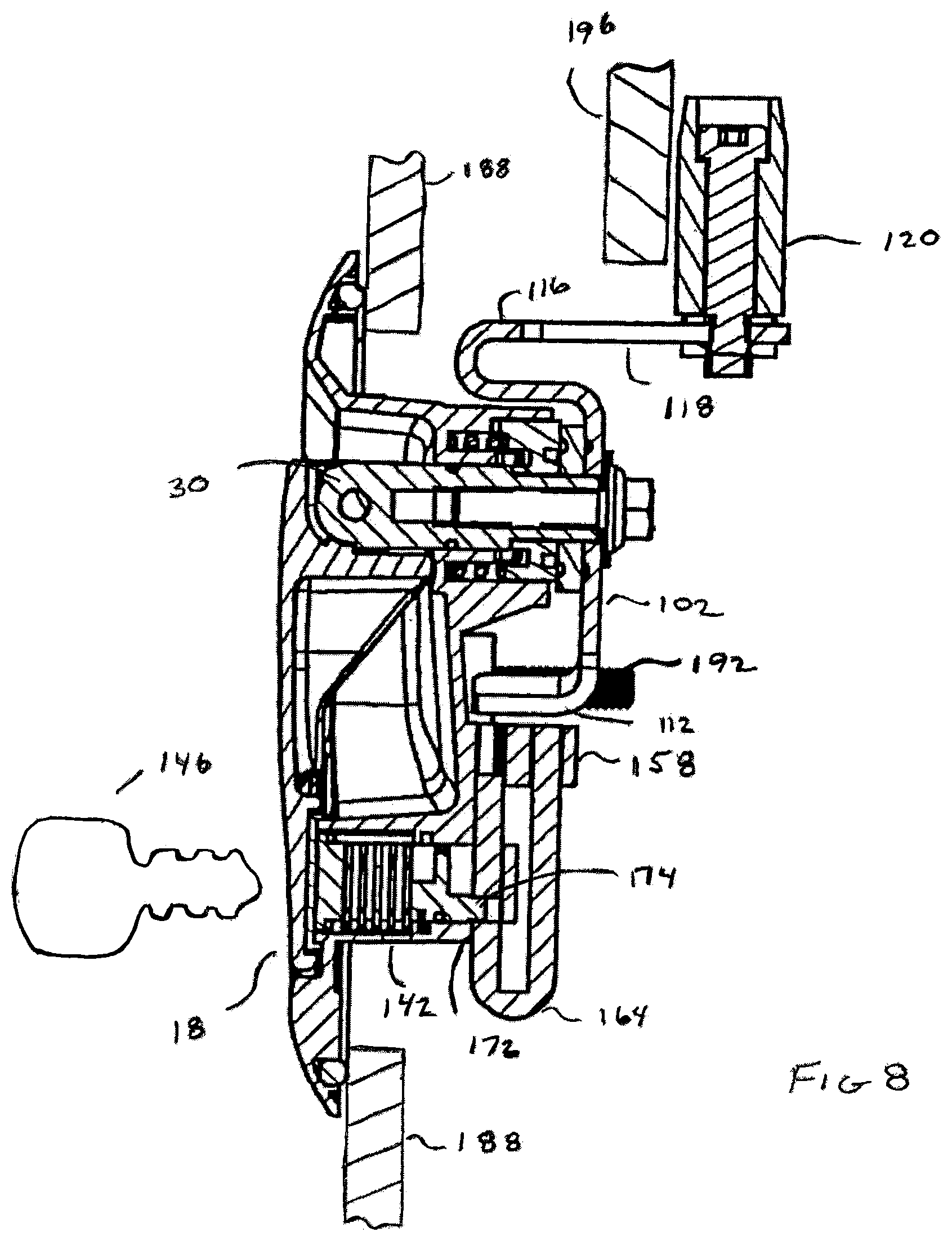 Patent US12320173 Figure 6 – Latch apparatus