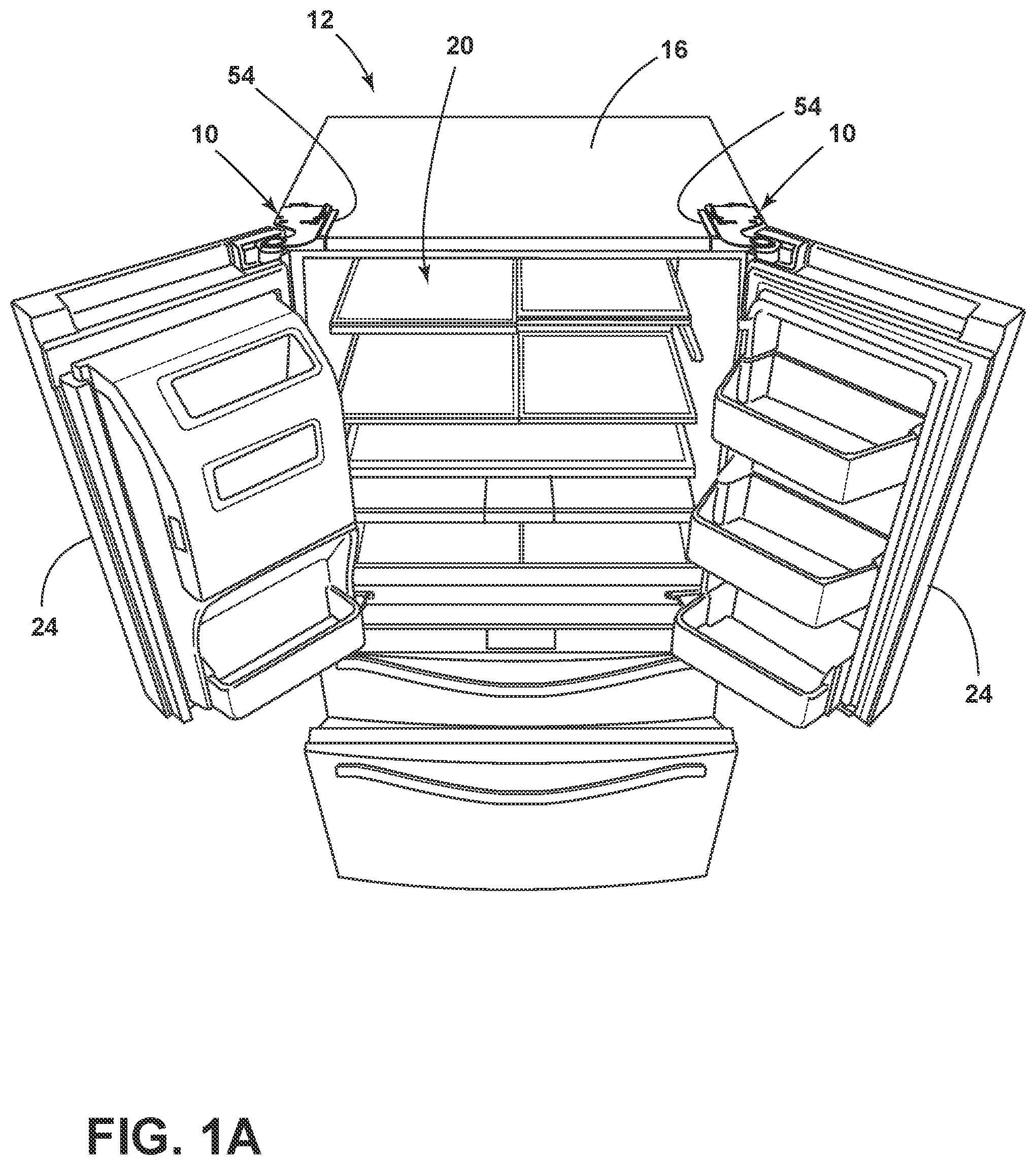 Patent US12320176 Figure 1 – Hinge bracket assembly