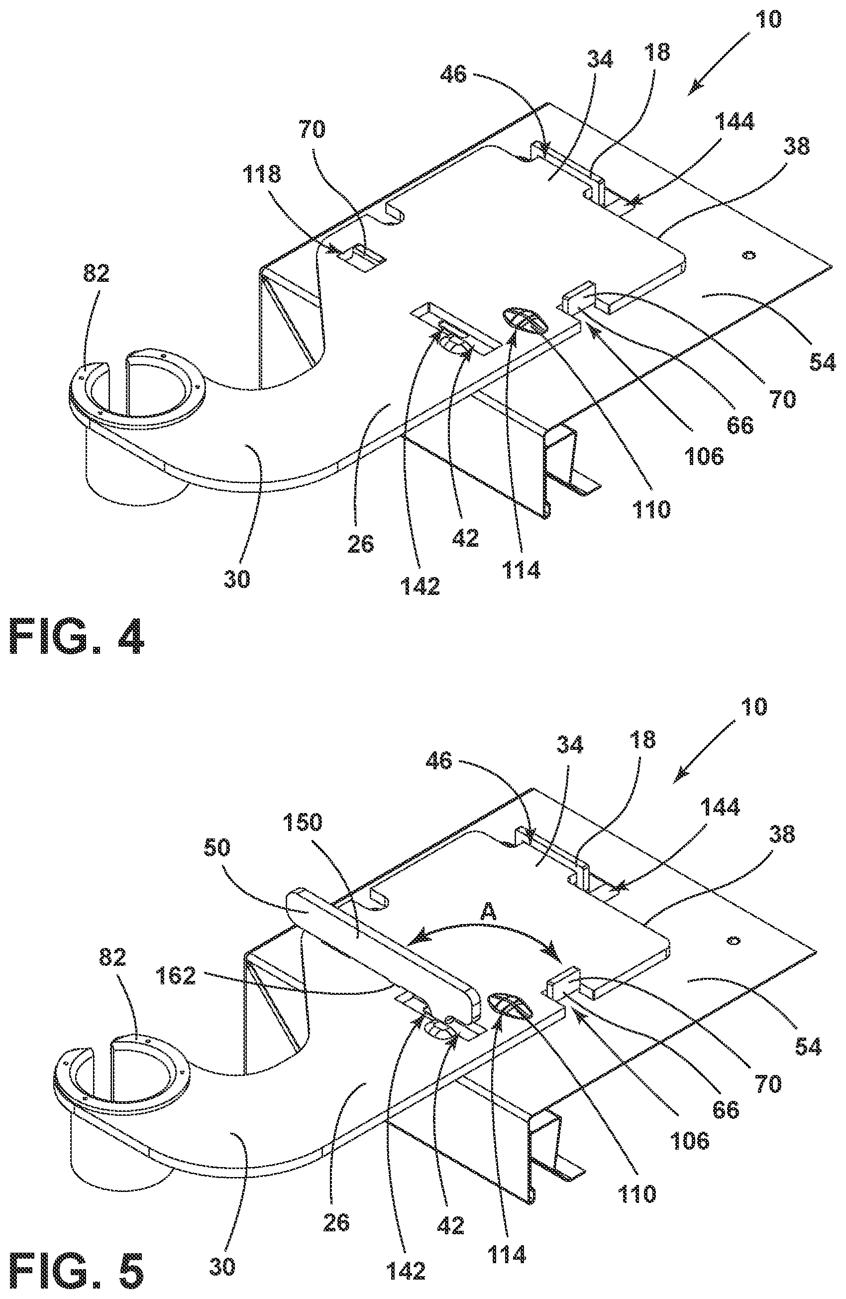 Patent US12320176 Figure 5 – Hinge bracket assembly