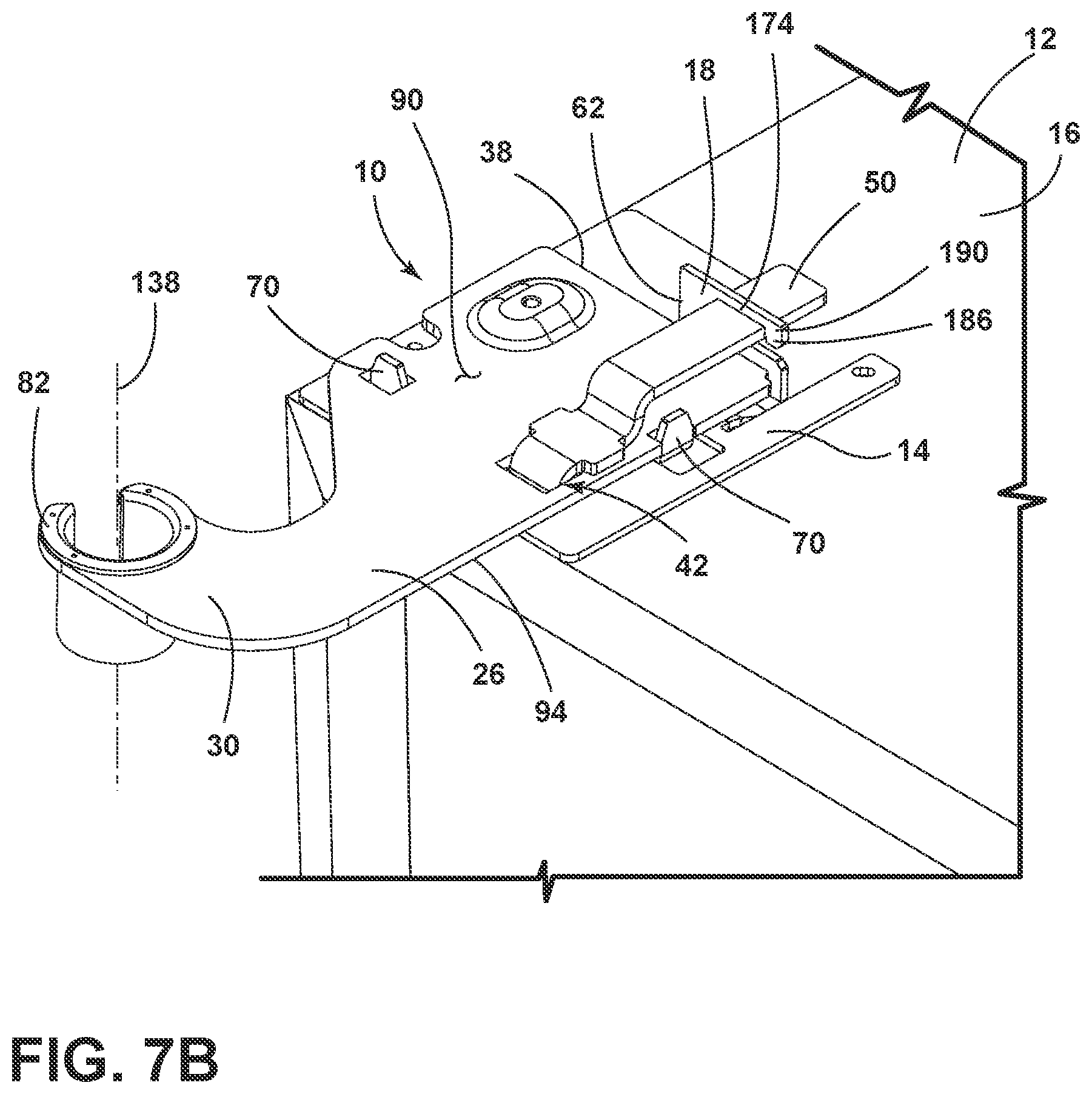 Patent US12320176 Figure 8 – Hinge bracket assembly