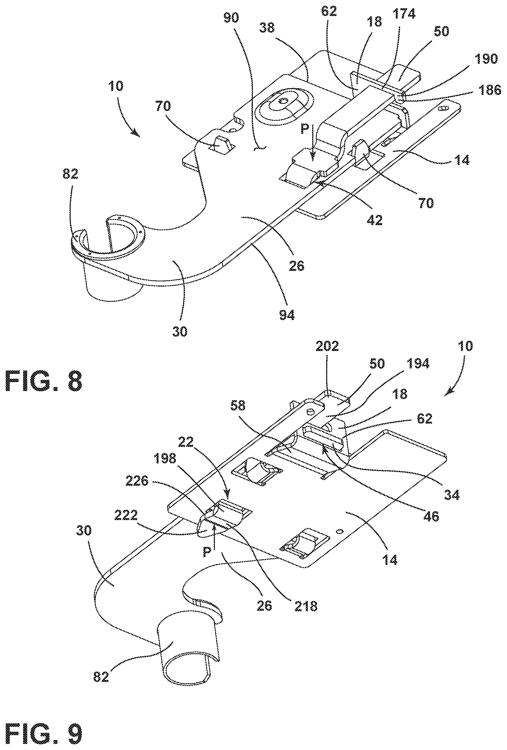 Patent US12320176 Figure 9 – Hinge bracket assembly