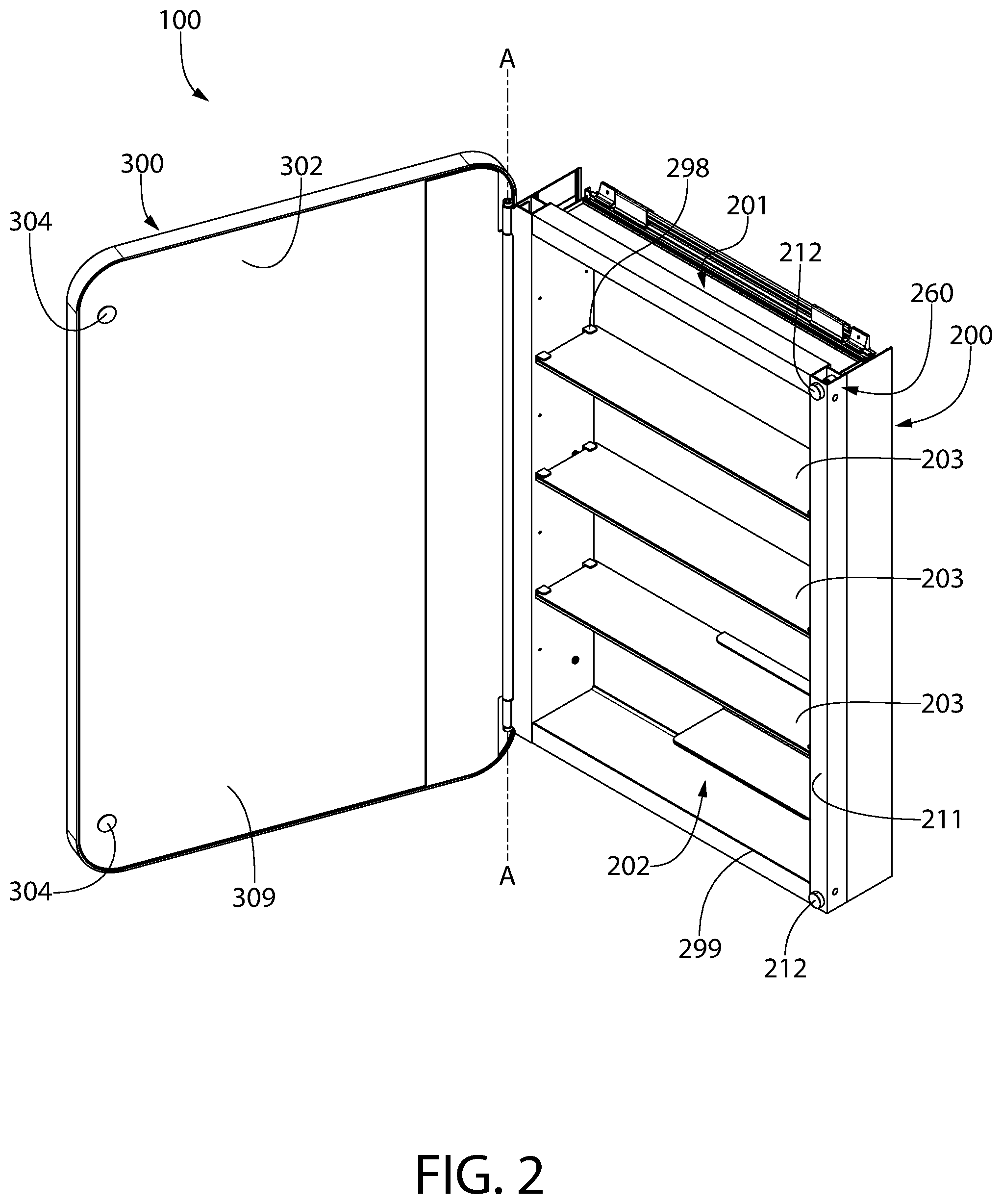 Patent US12320178 Figure 2 – Cabinet apparatus