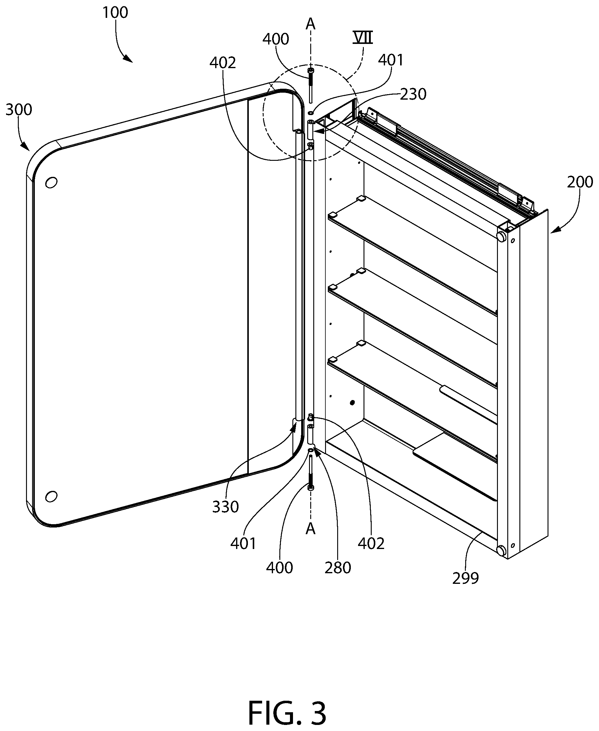 Patent US12320178 Figure 3 – Cabinet apparatus