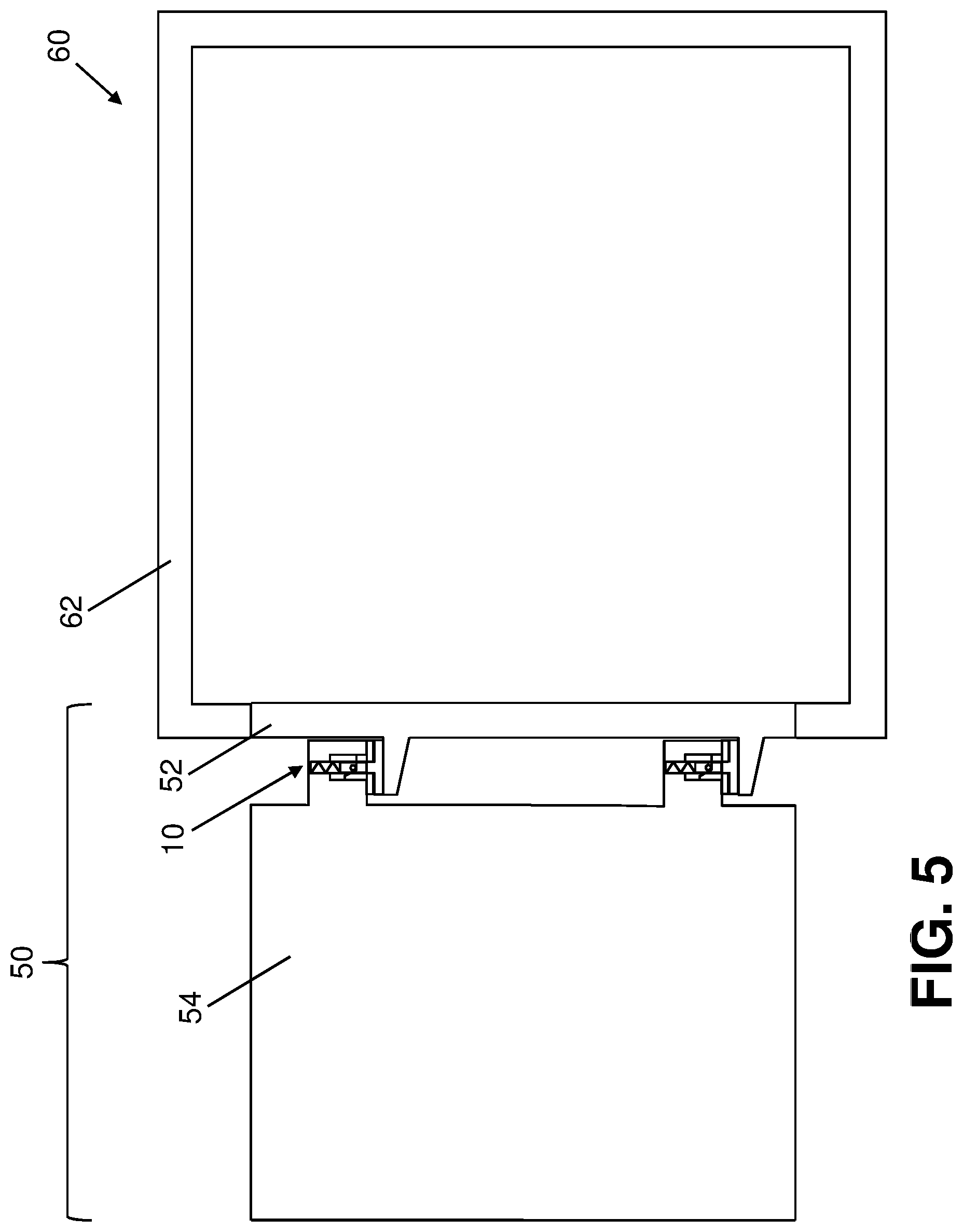 Patent US12320179 Figure 5 – Door hinge for a laboratory instrument door