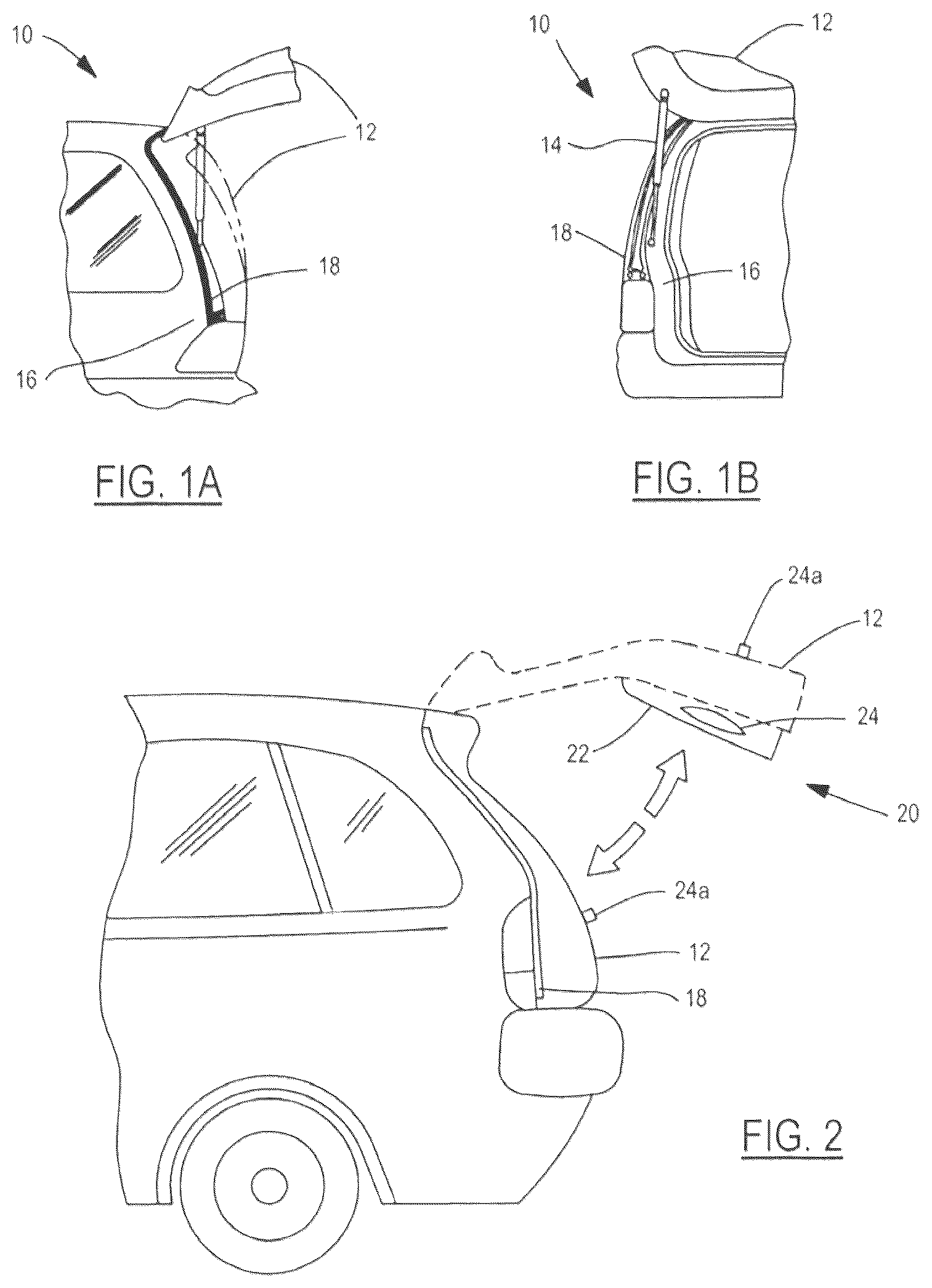 Patent US12320180 Figure 1 – Vehicle assembly having a capacitive sensor
