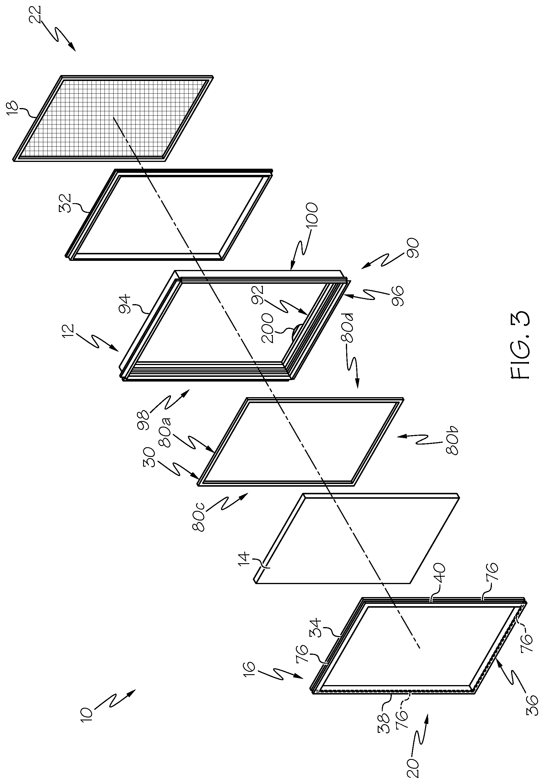 Patent US12320182 Figure 3 – Fenestration unit with two-part frame