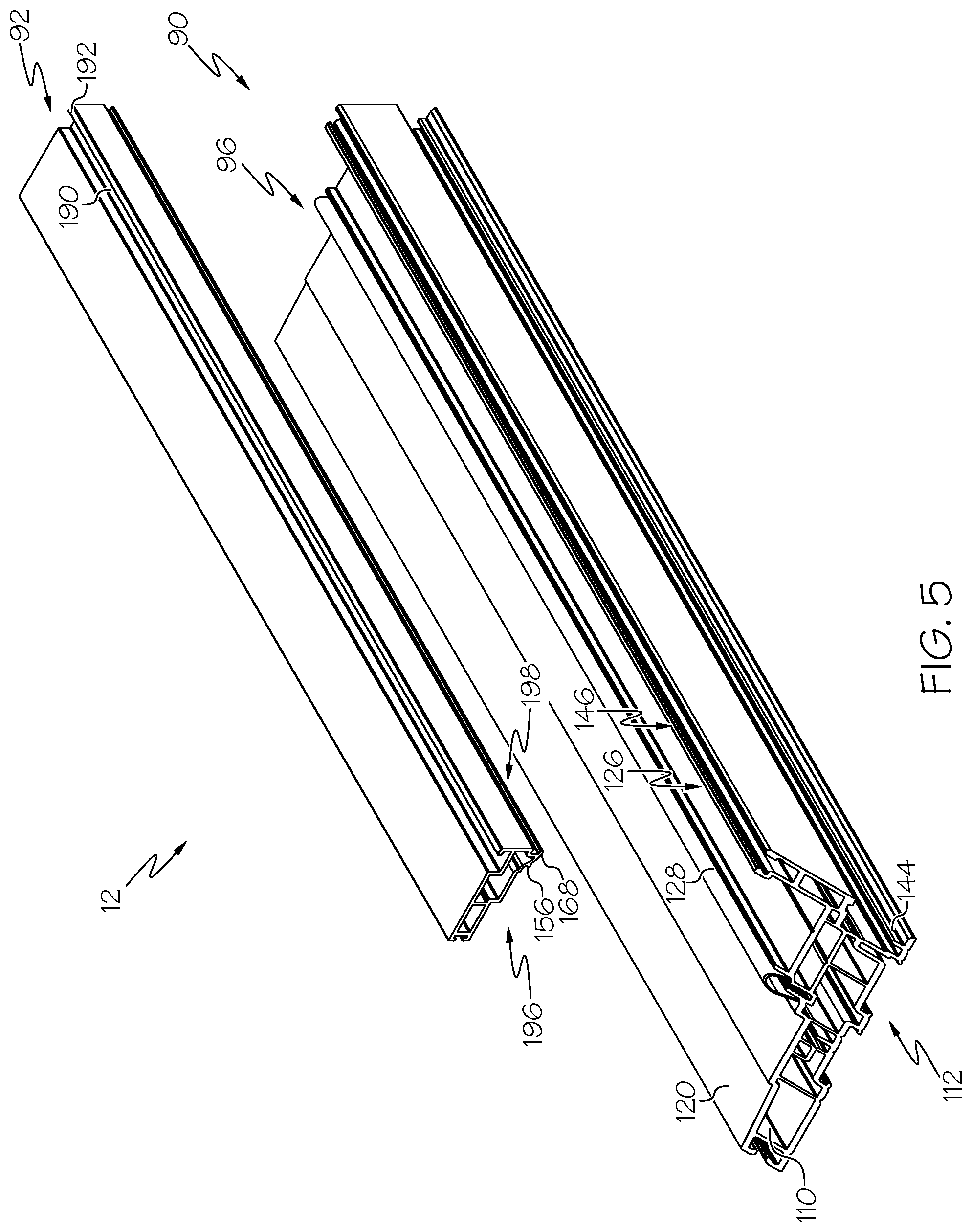 Patent US12320182 Figure 6 – Fenestration unit with two-part frame