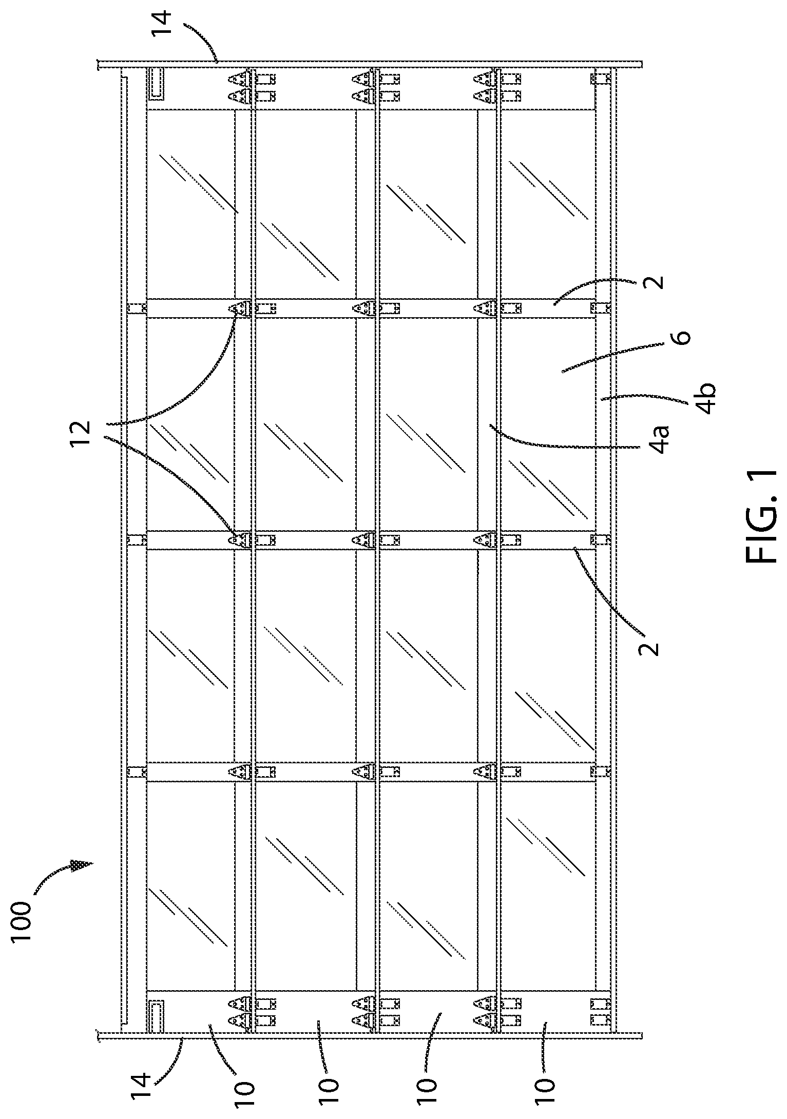 Patent US12320183 Figure 1 – Pressure and impact resistant sectional door