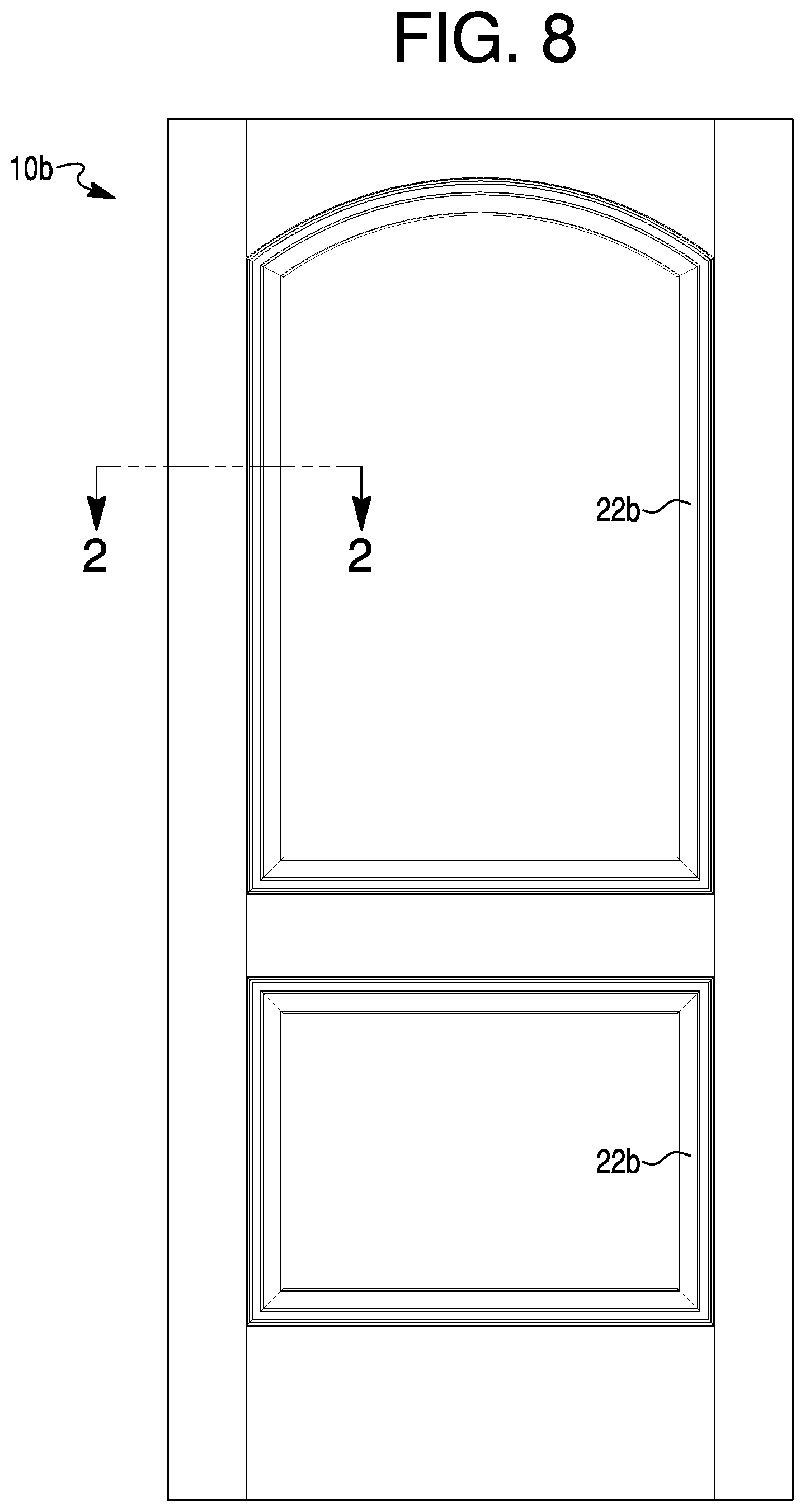 Patent US12320186 Figure 7 – Door skin stacking