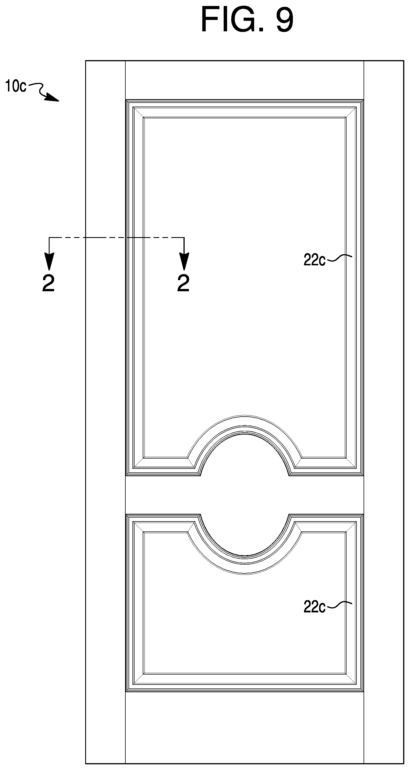 Patent US12320186 Figure 8 – Door skin stacking
