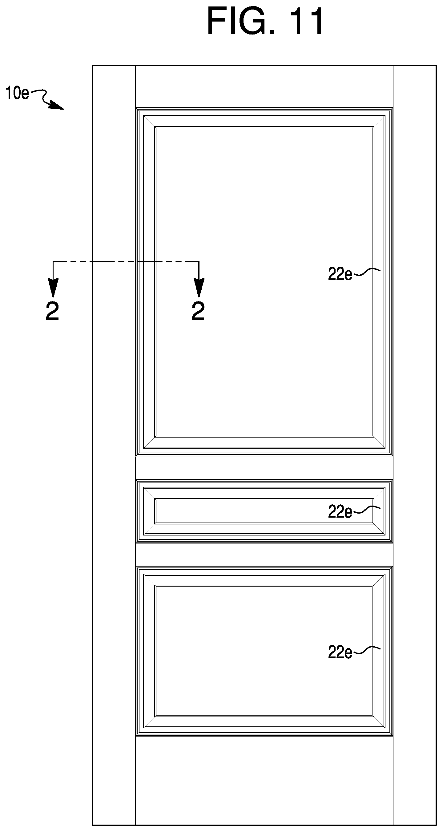 Patent US12320186 Figure 10 – Door skin stacking