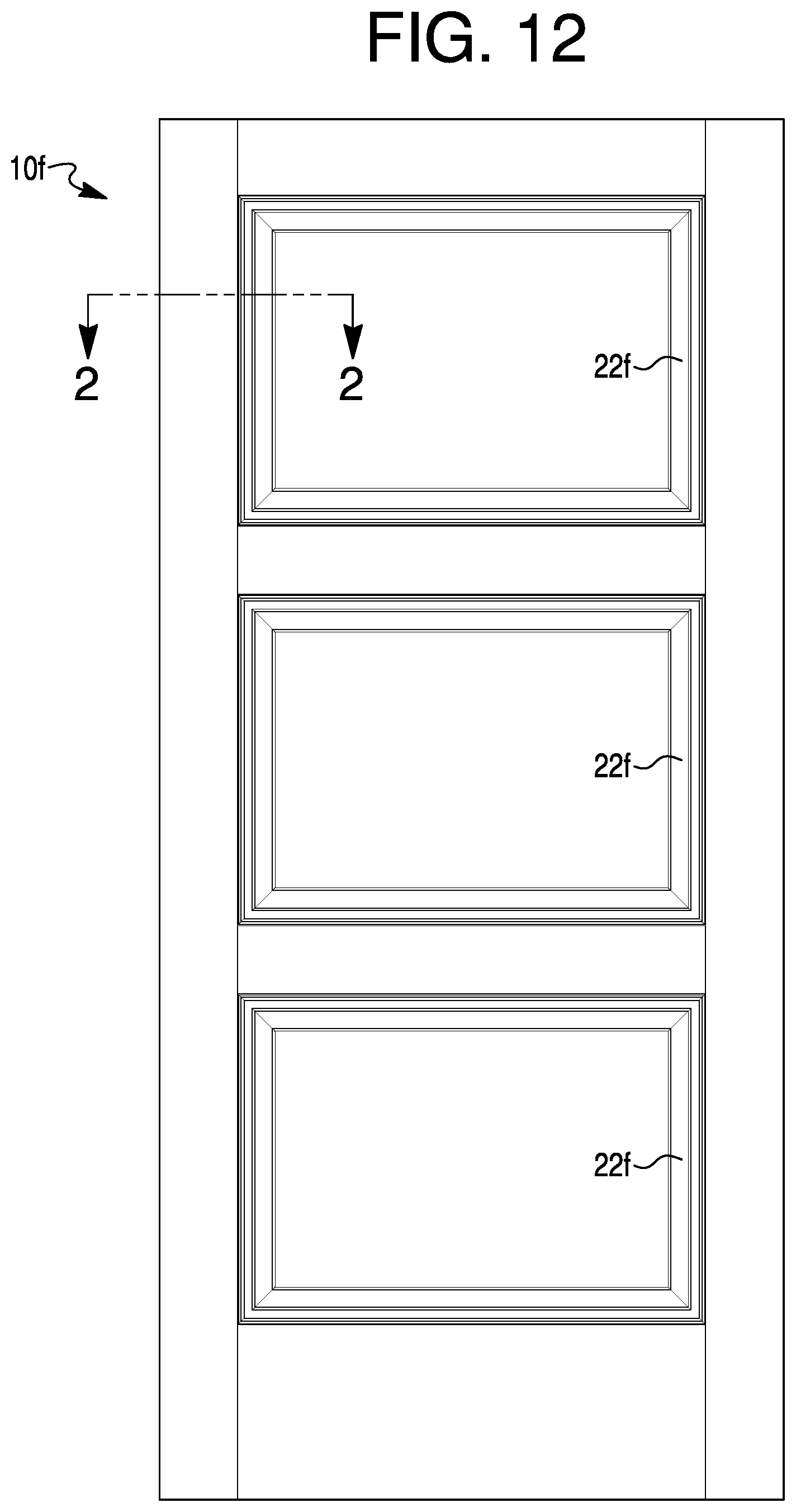 Patent US12320186 Figure 11 – Door skin stacking