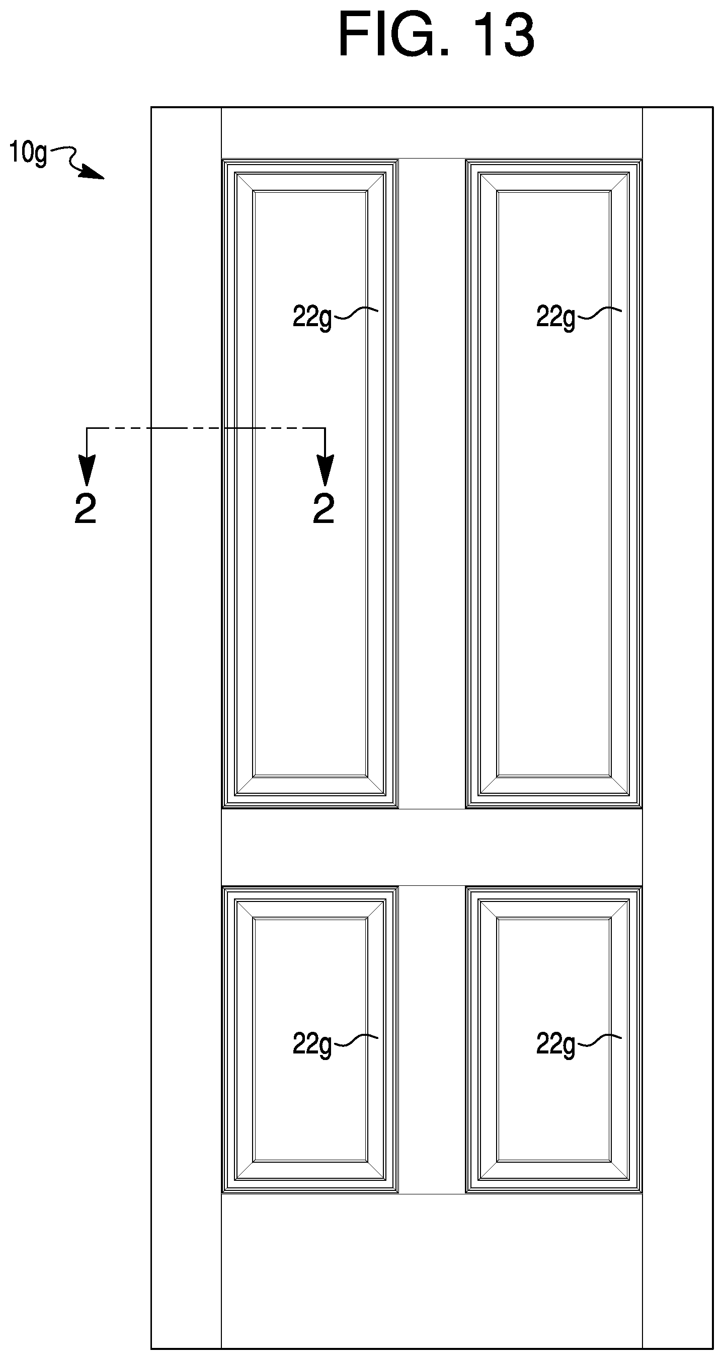 Patent US12320186 Figure 12 – Door skin stacking