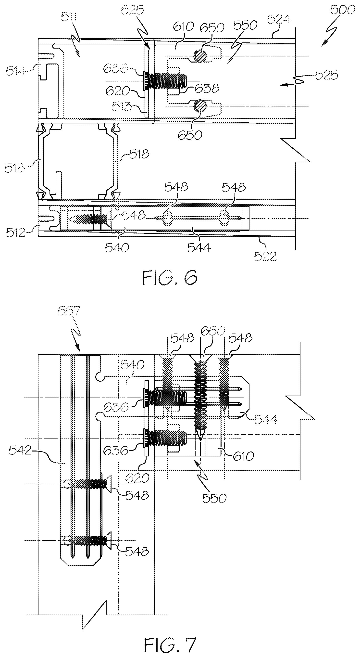 Patent US12320187 Figure 6 – Panel frame joints, sills, and other elements of folding door systems with shootbolt system