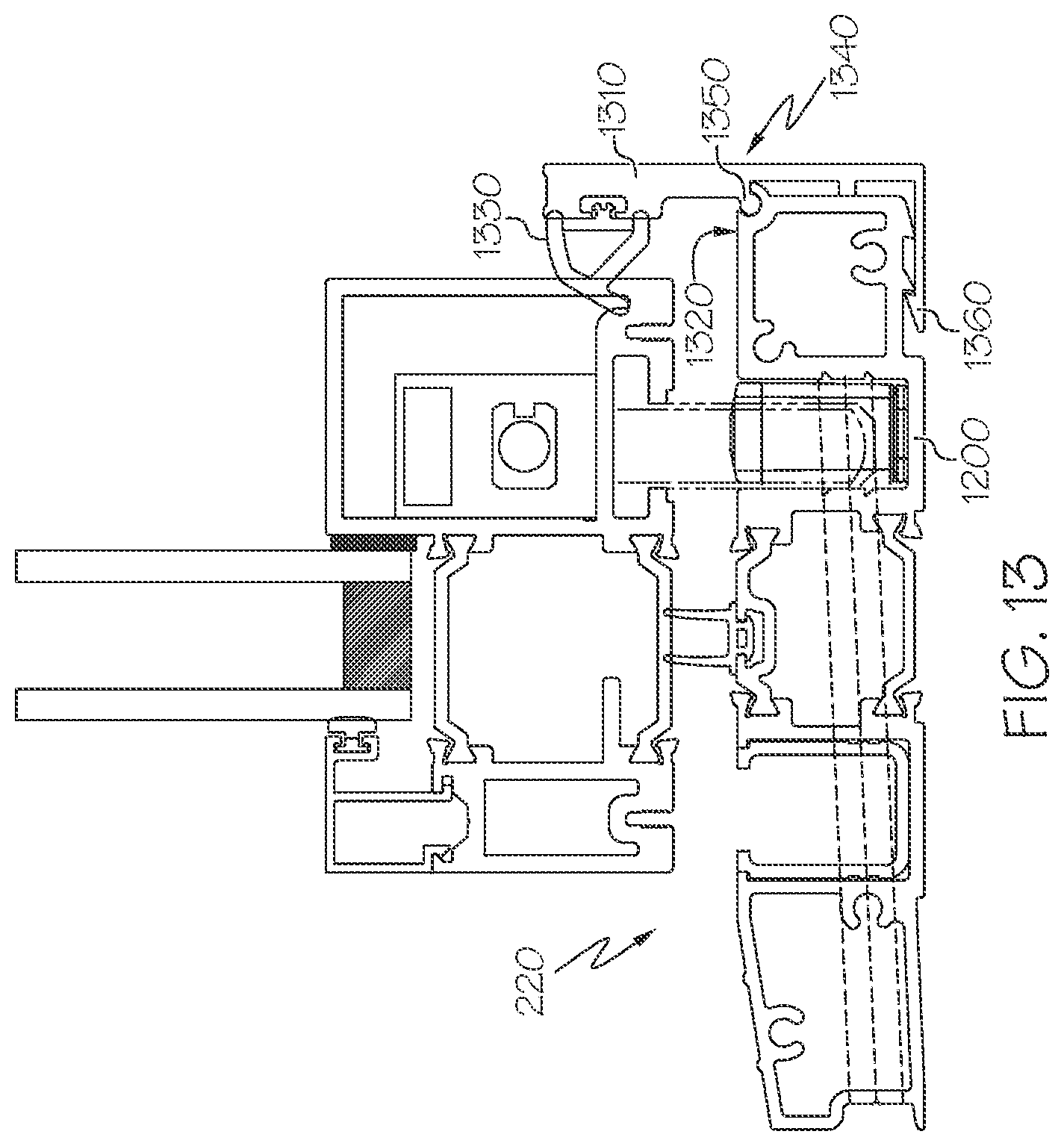 Patent US12320187 Figure 10 – Panel frame joints, sills, and other elements of folding door systems with shootbolt system