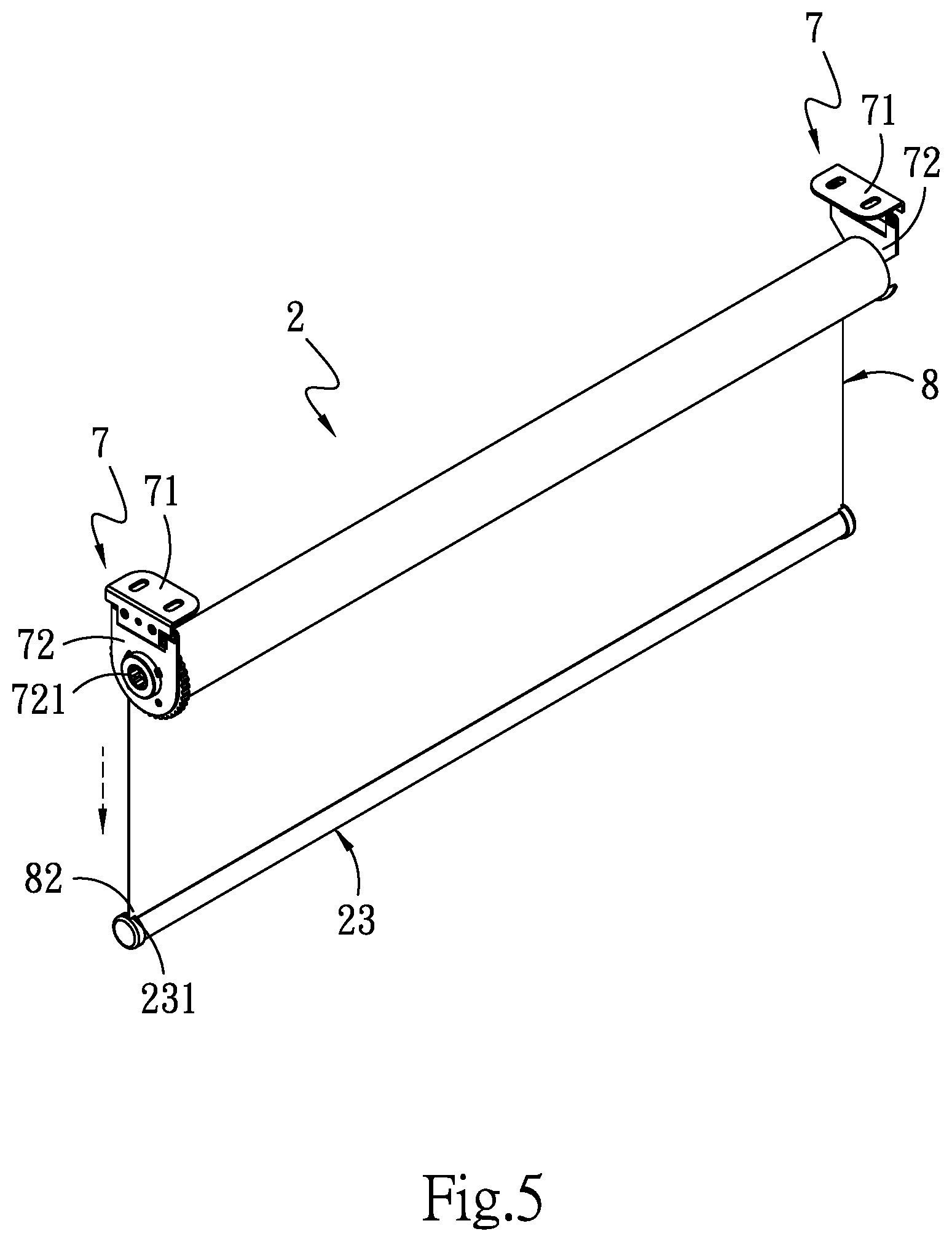 Patent US12320195 Figure 5 – Power auxiliary device for small-sized roller shade