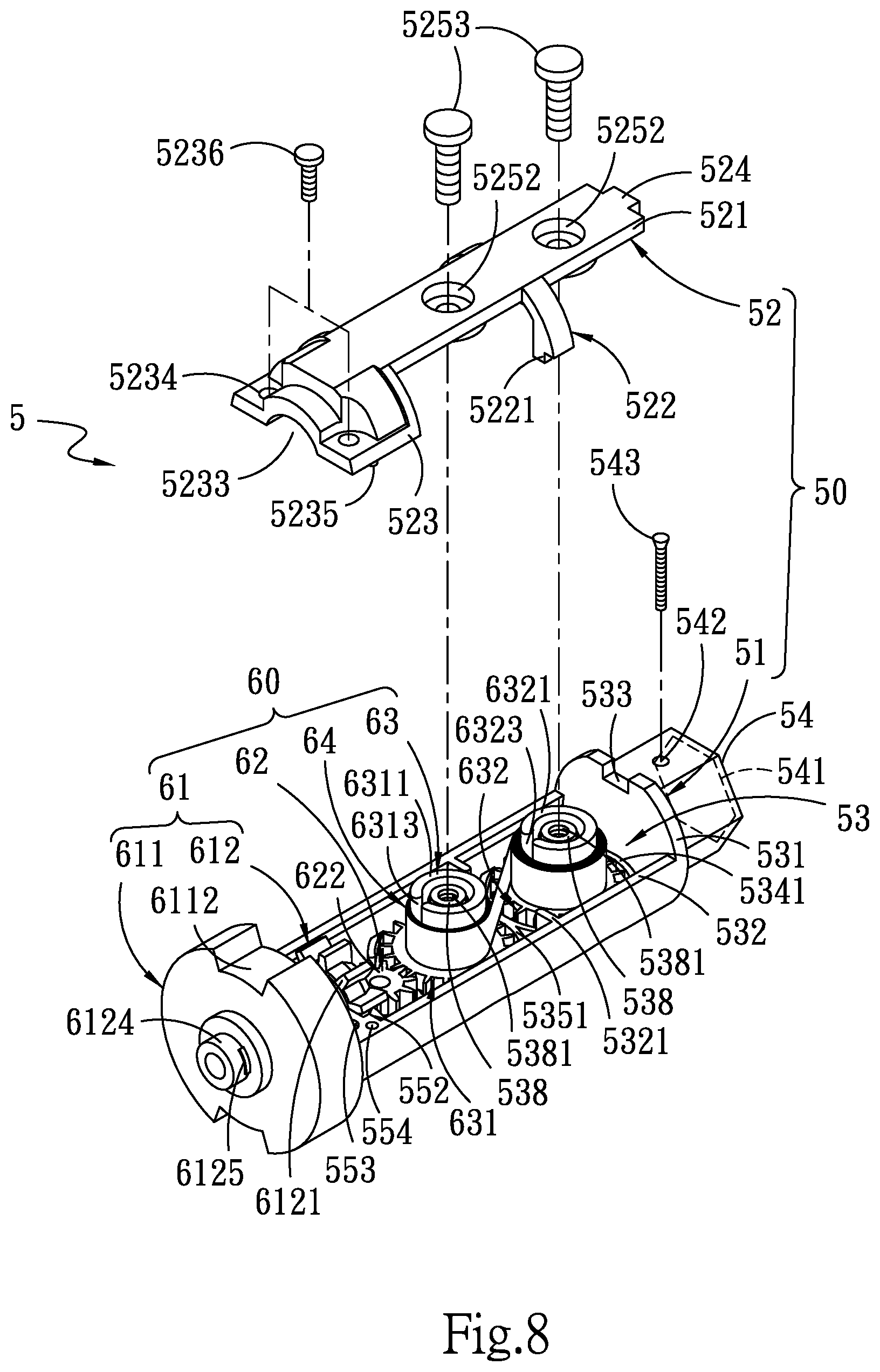 Patent US12320195 Figure 8 – Power auxiliary device for small-sized roller shade
